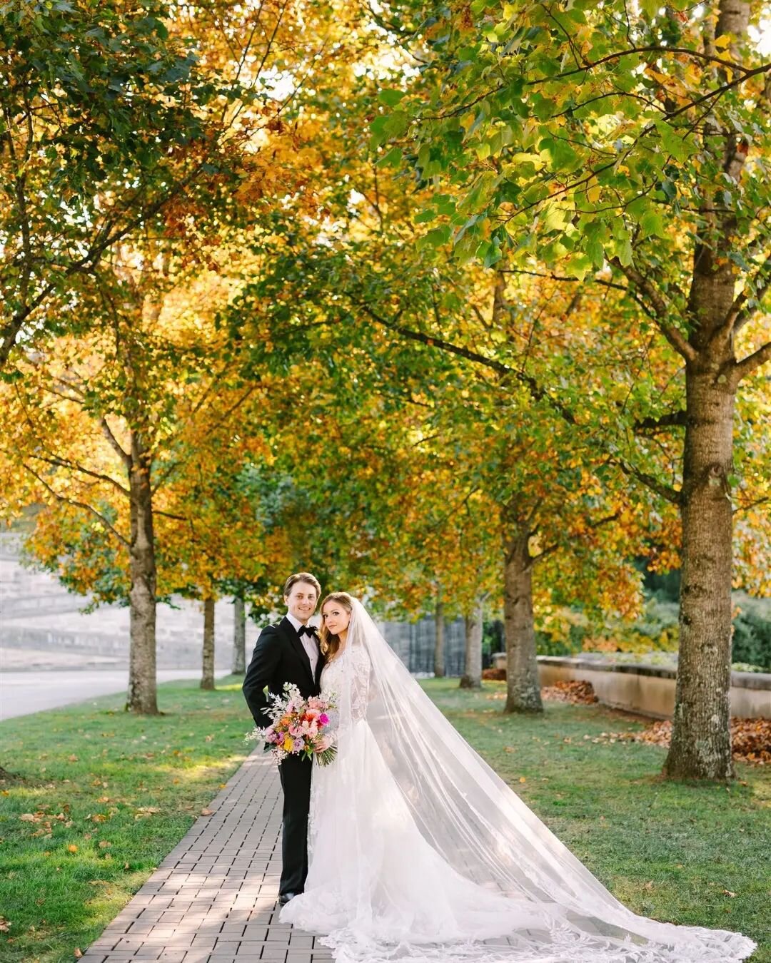Happy Thanksgiving to all!  And  we were so thankful for the incredible Fall colors, that certainly graced Alexine &amp; Caleb's beautiful day @biltmoreweddingsnc
✨10-15-22✨
*
*
@biltmoreestate
📸 @marycostaphoto 
💐 @biltmorefloral
💄@brushesandbrai