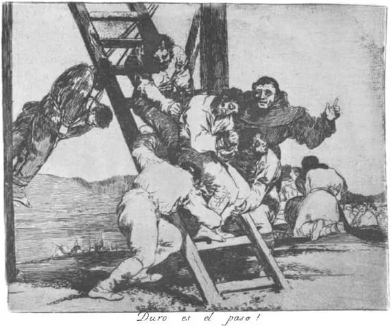 Goya, The Way Is Hard (Plate 14)