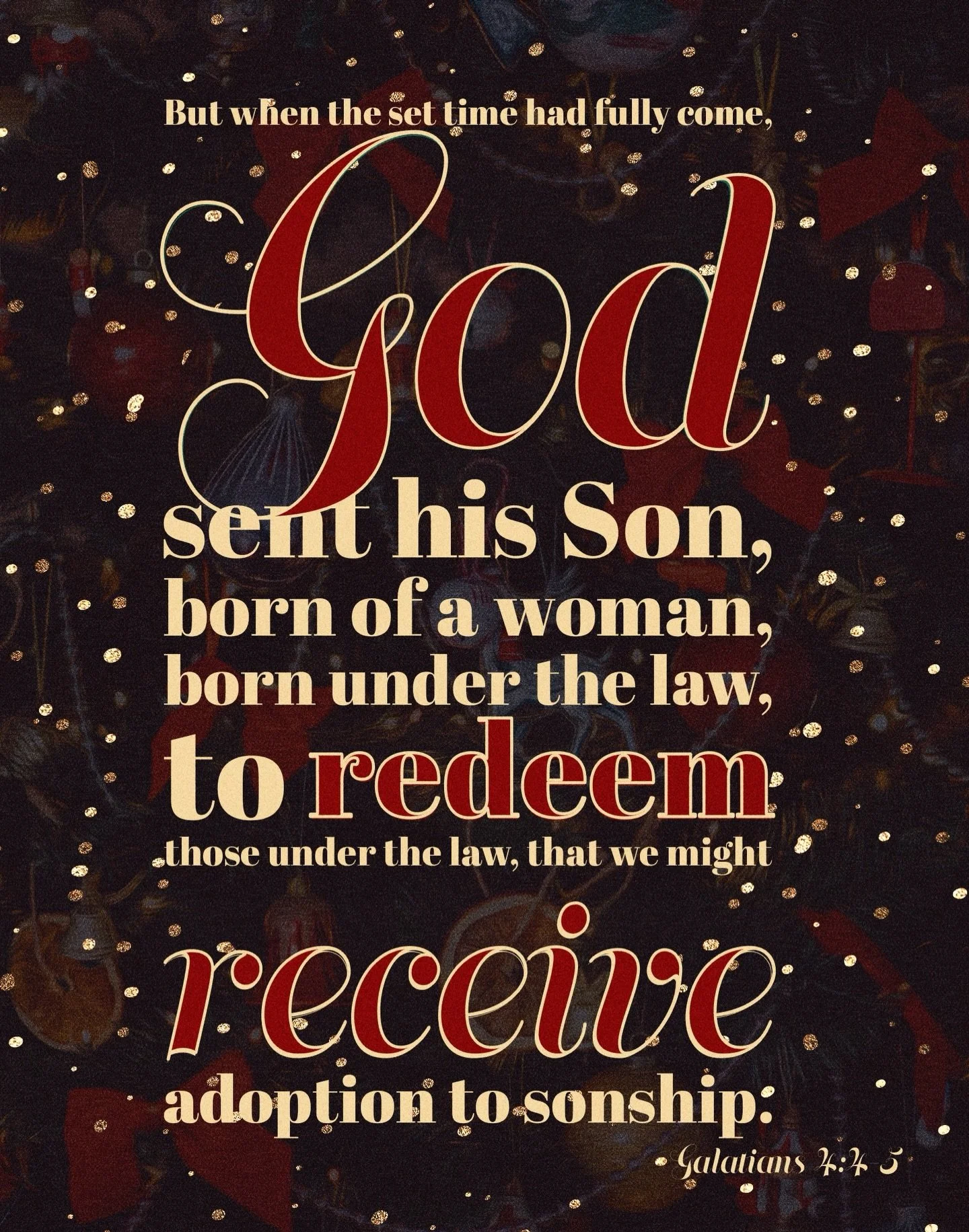 Christmas isn&rsquo;t just about God coming near &mdash; it&rsquo;s about us coming home. Jesus came at the right time to redeem us and make us sons and daughters, not slaves. 

&ldquo;But when the set time had fully come, God sent his Son, born of a