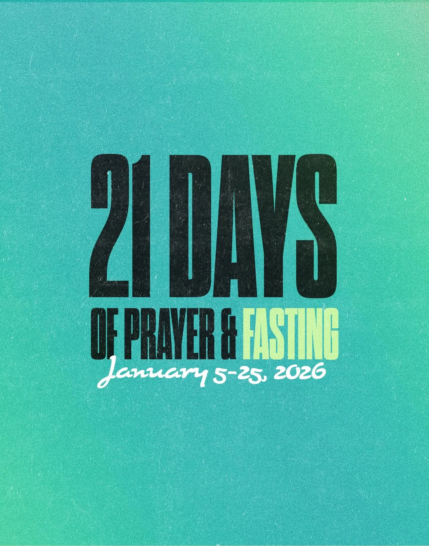 21 Days of Prayer and Fasting is here! Please consider joining us as we intentionally seek God through prayer and fasting as we believe for Him to move in powerful ways. For the next three Tuesdays, we will gather at the church at 7 pm for a prayer s