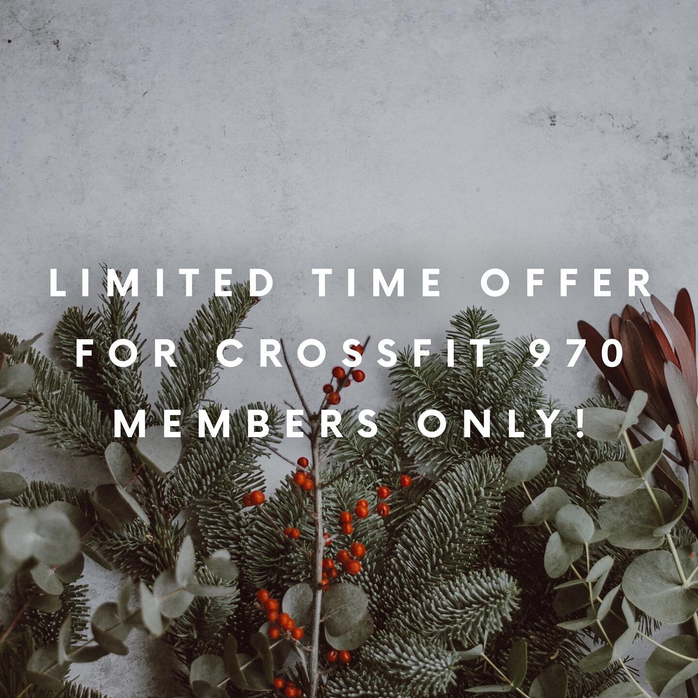 🔔 Attention @crossfit_970 members ‼️ 

In honor of officially starting my own coaching business I&rsquo;m offering a limited time promo for 970 members ONLY!

From Dec 1 to Feb 1 I will be offering nutrition coaching for $175/month! After Feb 1st pr