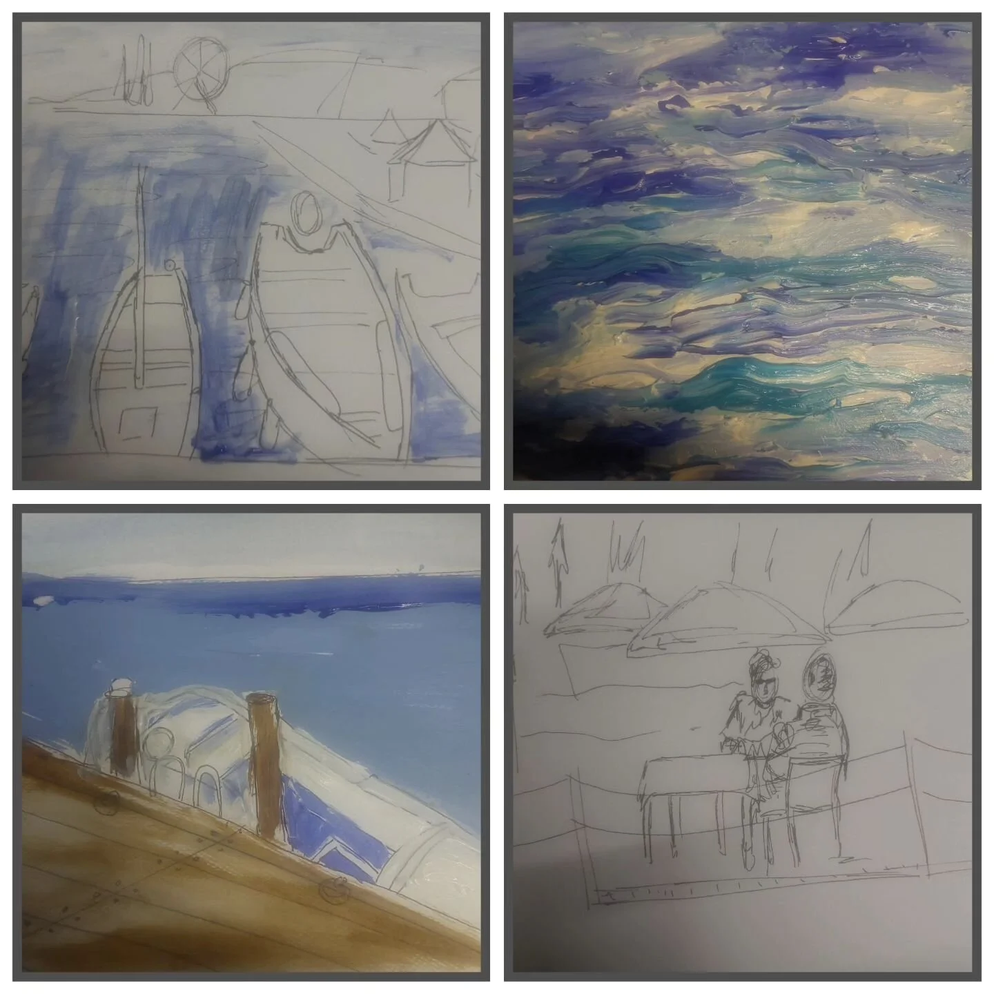 Back home,well we had a wonderful holiday. Will put up more photos of quick sketches and drawings over the  next few days. Looking forward now to getting back to work finishing commissions and deciding where to go with the Horseboxartgallery .Chat so