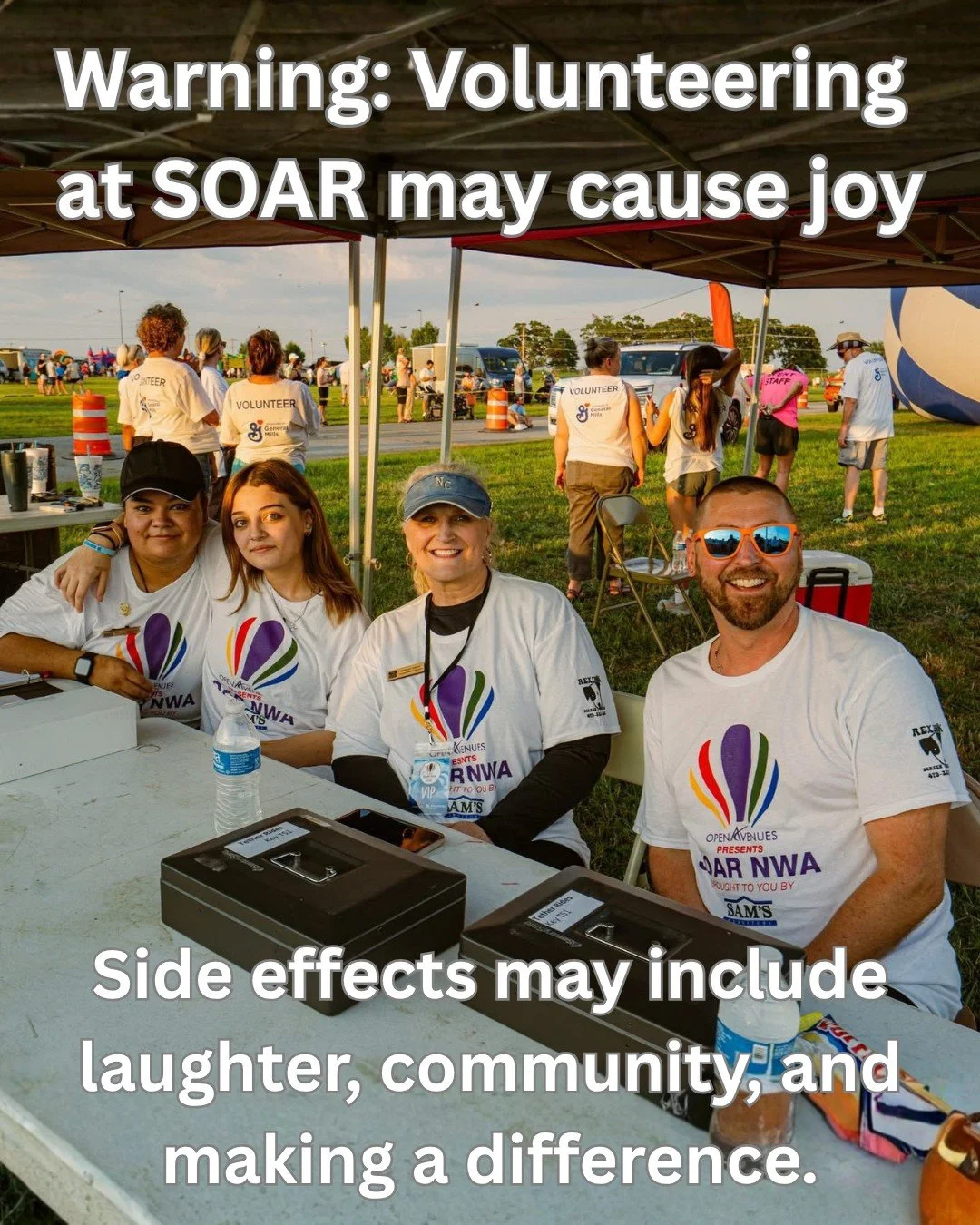 SOAR takes more than hot air balloons to rise. It takes people.

More than 400 volunteers help make this event possible, from welcoming guests and supporting activities to creating the magic behind the scenes.

Volunteer shifts are open now and we&rs