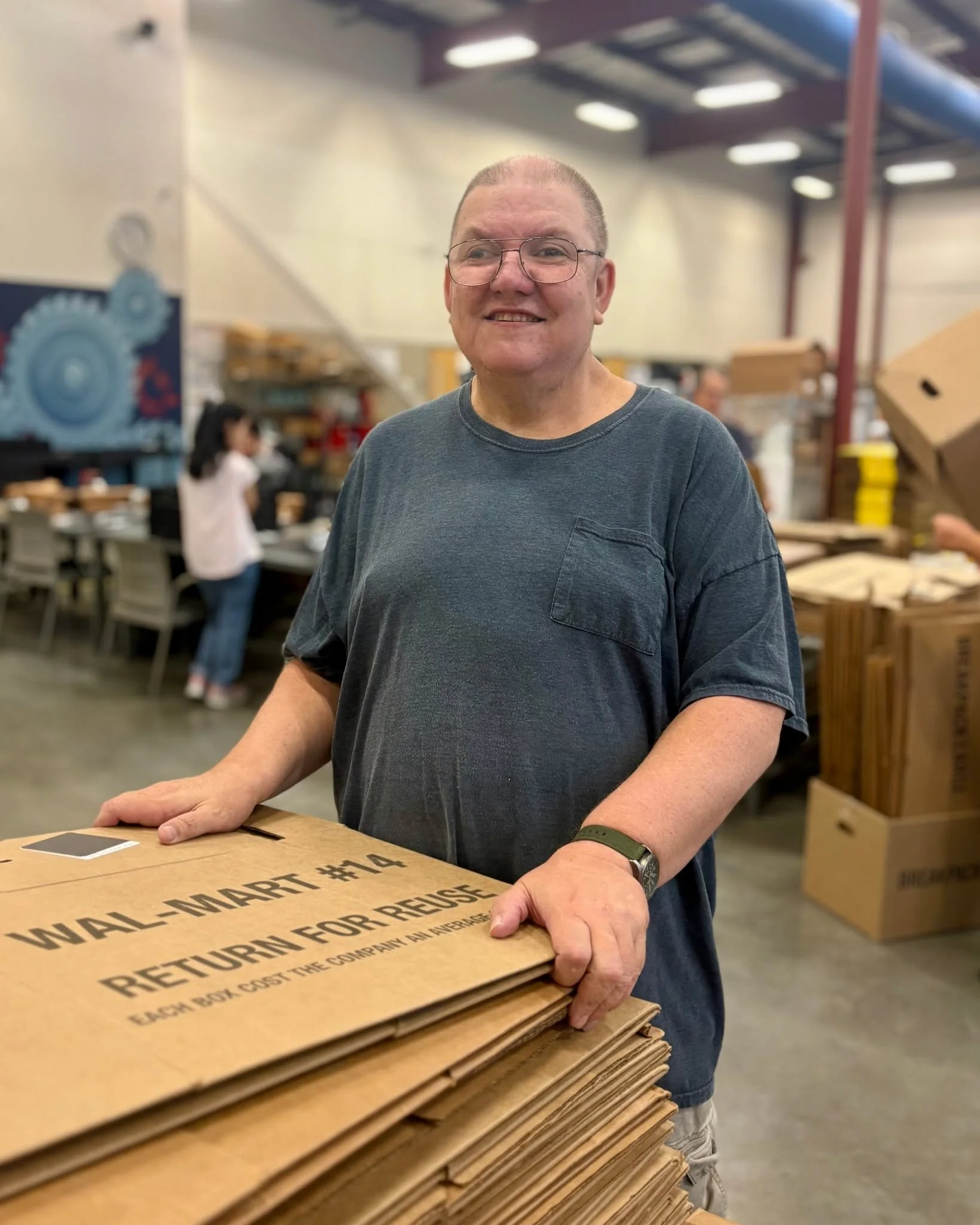 Some people see boxes.
We see meaningful work, purpose, and pride. ❤️

Larry is hard at work helping prepare materials for Walmart, and we&rsquo;re proud of the care and dedication he brings to the job every day.

This is what inclusion looks like.
T