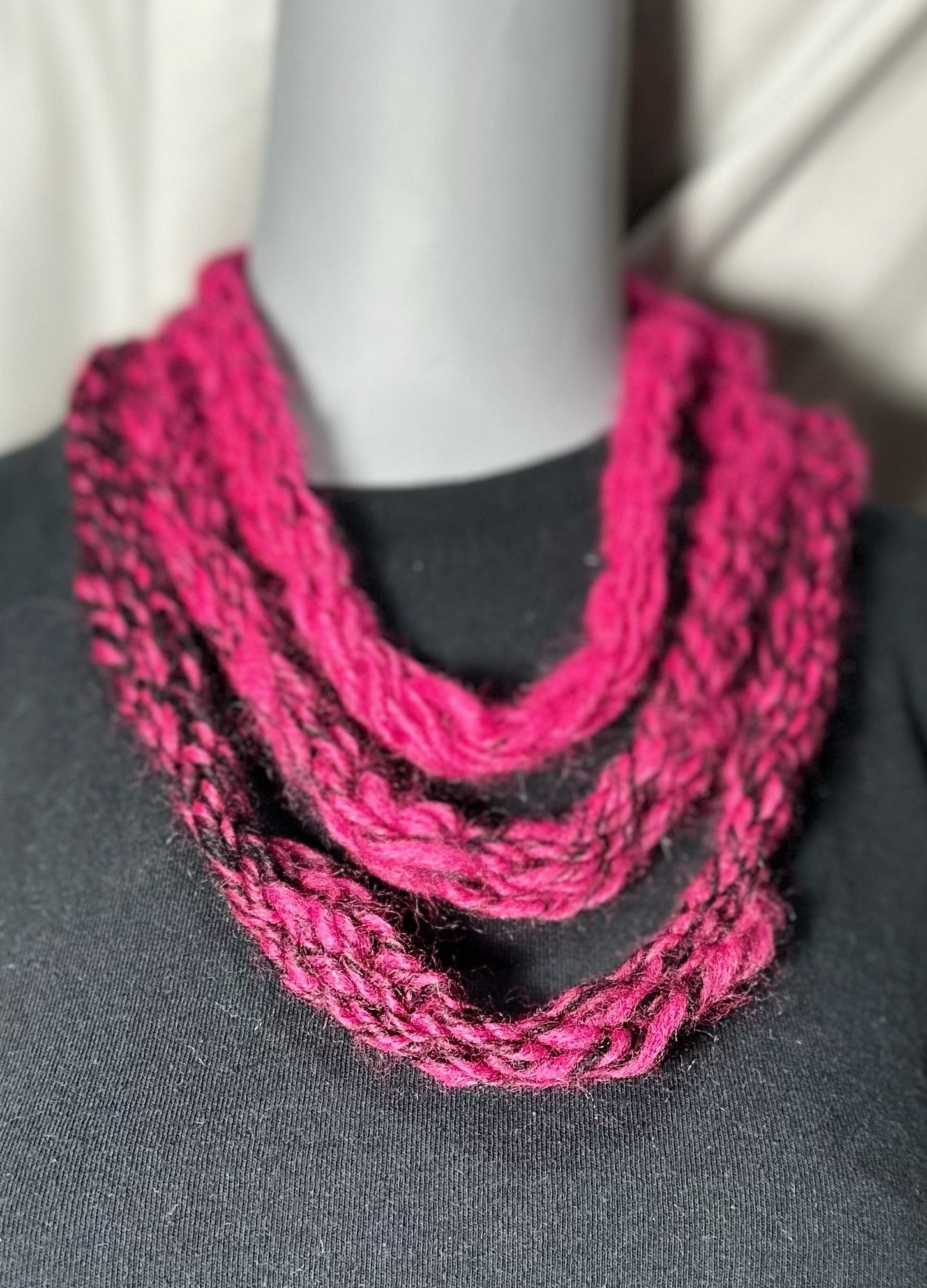 Finger-knit scarf