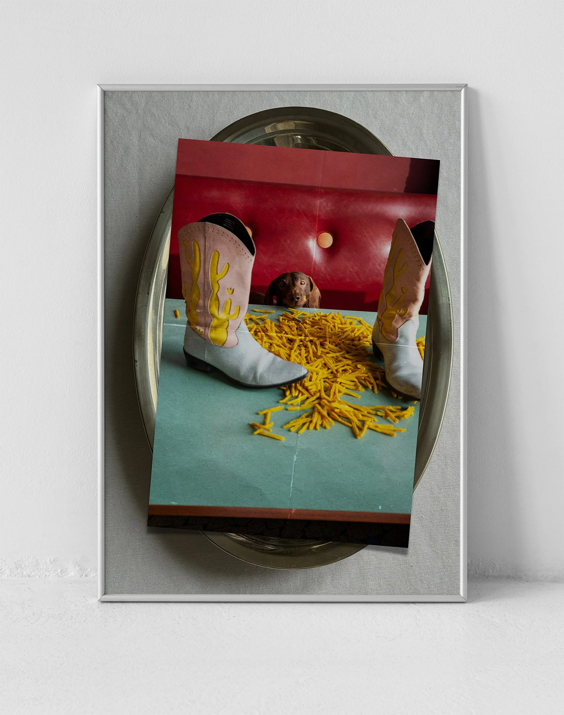 Saucisse frites, poster photo