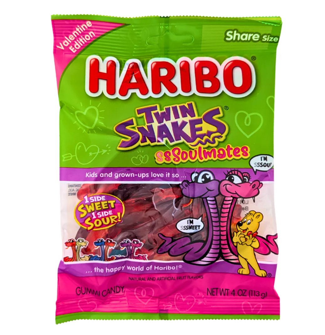 Haribo Twin Snakes SSoulmates Gummies - Valentine's Edition