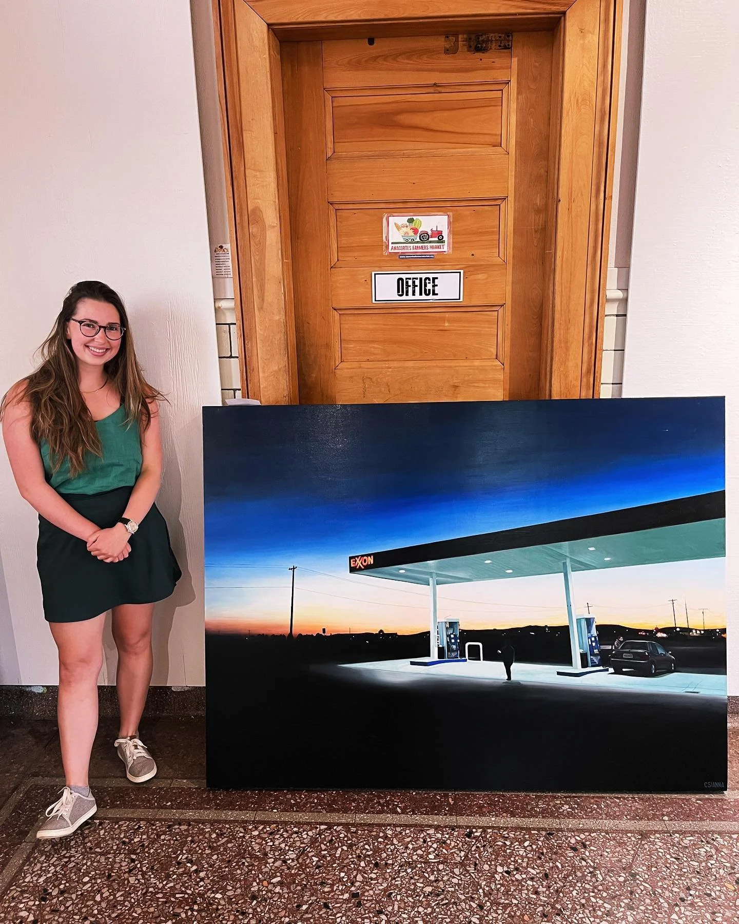 Dropped off EXXON yesterday for hanging in the juried art gallery at the Anacortes Arts Festival! The show is opening July 27th, with festival dates August 2nd-4th. The juried show is hosted right on the water at the Depot Arts Center. Come on throug