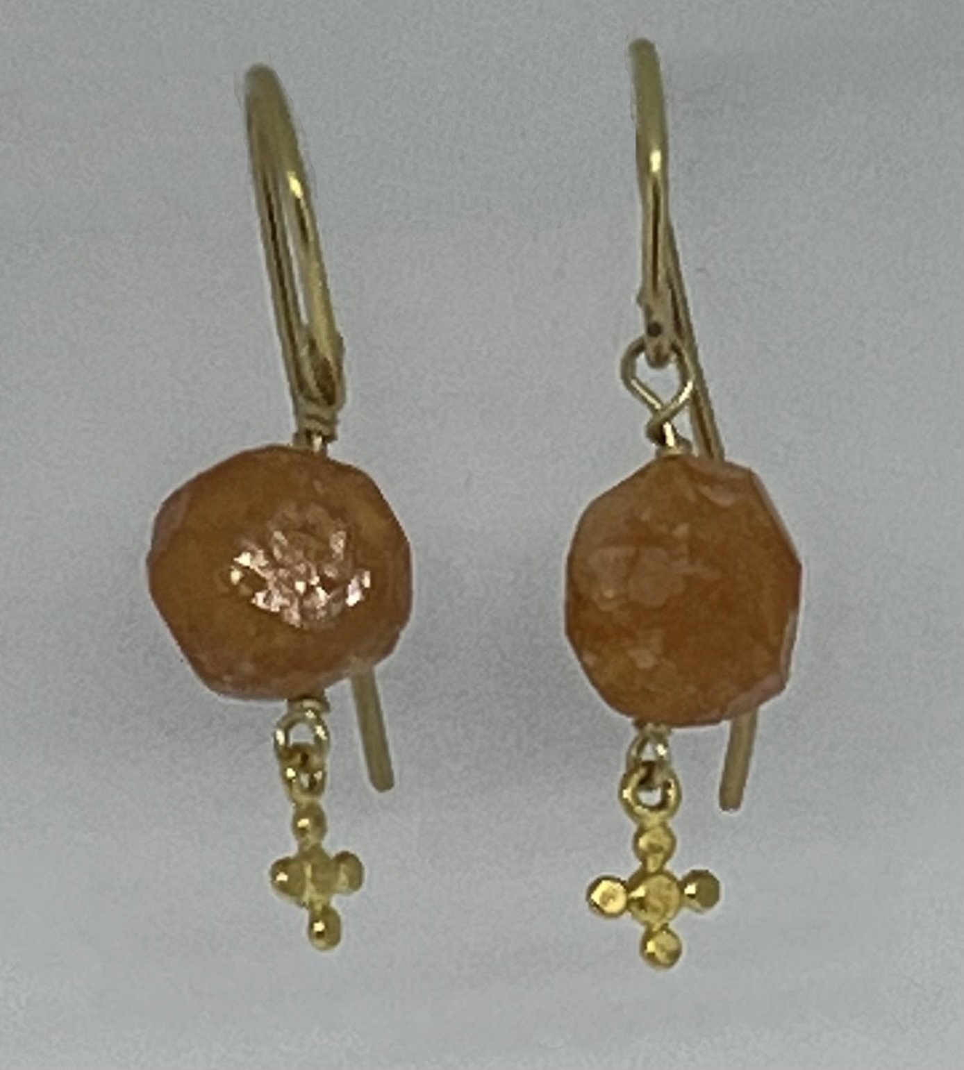 Spessartite Garnet Crystal Earrings