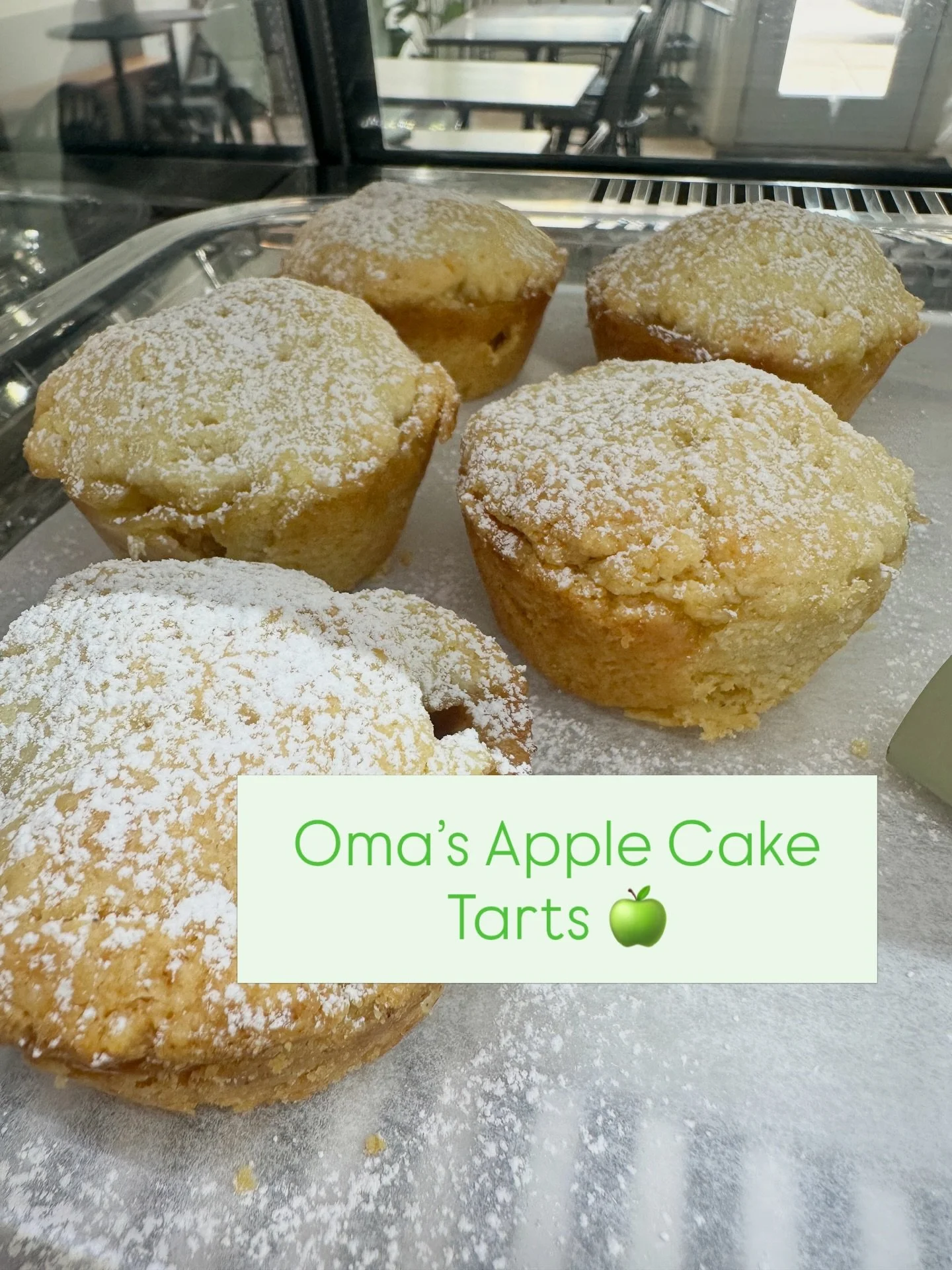 Oma&rsquo;s Apple Cake Tarts are a hit! 

In the treat case today until we sell out. 🍏

#itsfriyay #happydance #☀️