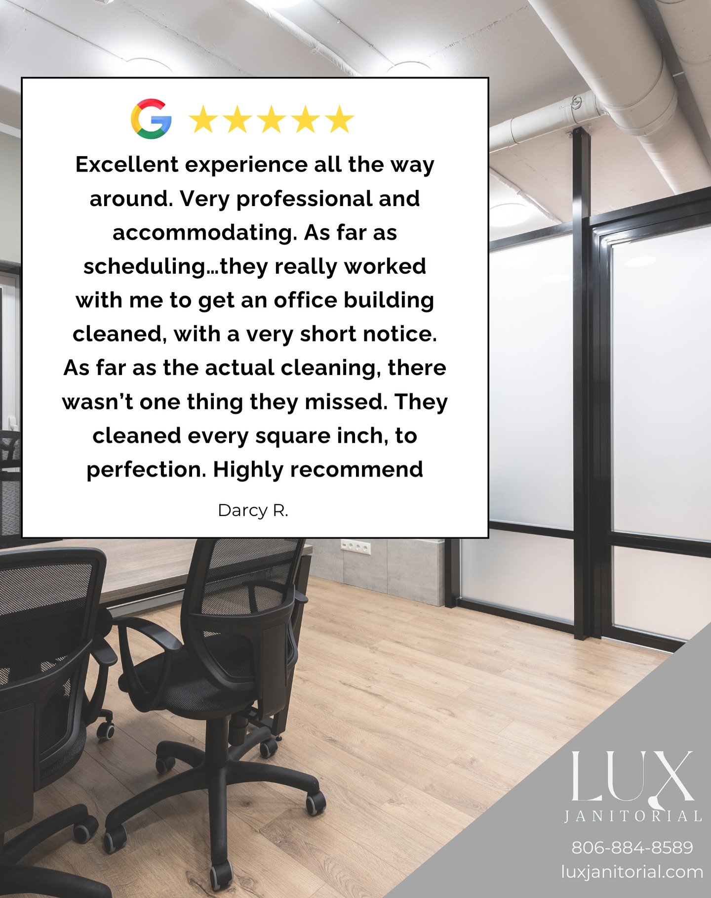 ⭐️⭐️⭐️⭐️⭐️
Every detail matters — and it shows. Thank you for the kind words, Darcy!
We love to hear reviews like this!
📞 806-884-8589
💻 luxjanitorial.com
#luxjanitorial #commercialclean #cleanspaces
