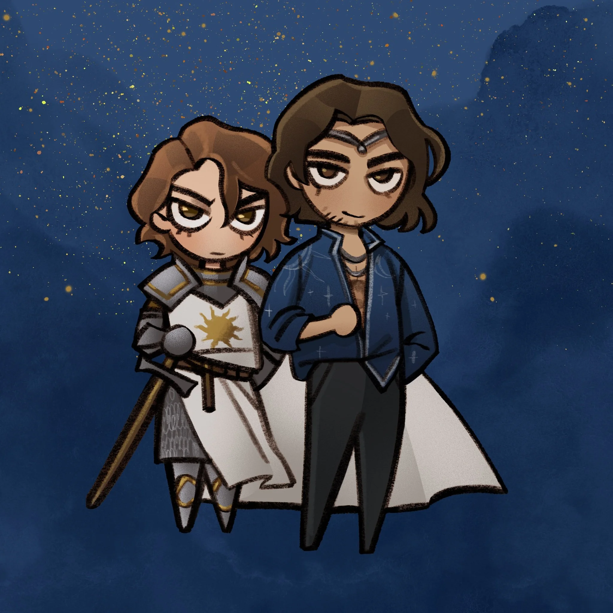 Corinne and Aryel chibis by dextrose.png