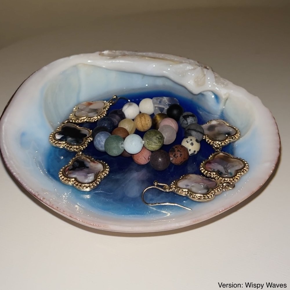 SEASHELL RING DISH - Ocean Resin Art — Blue Kiwi Art
