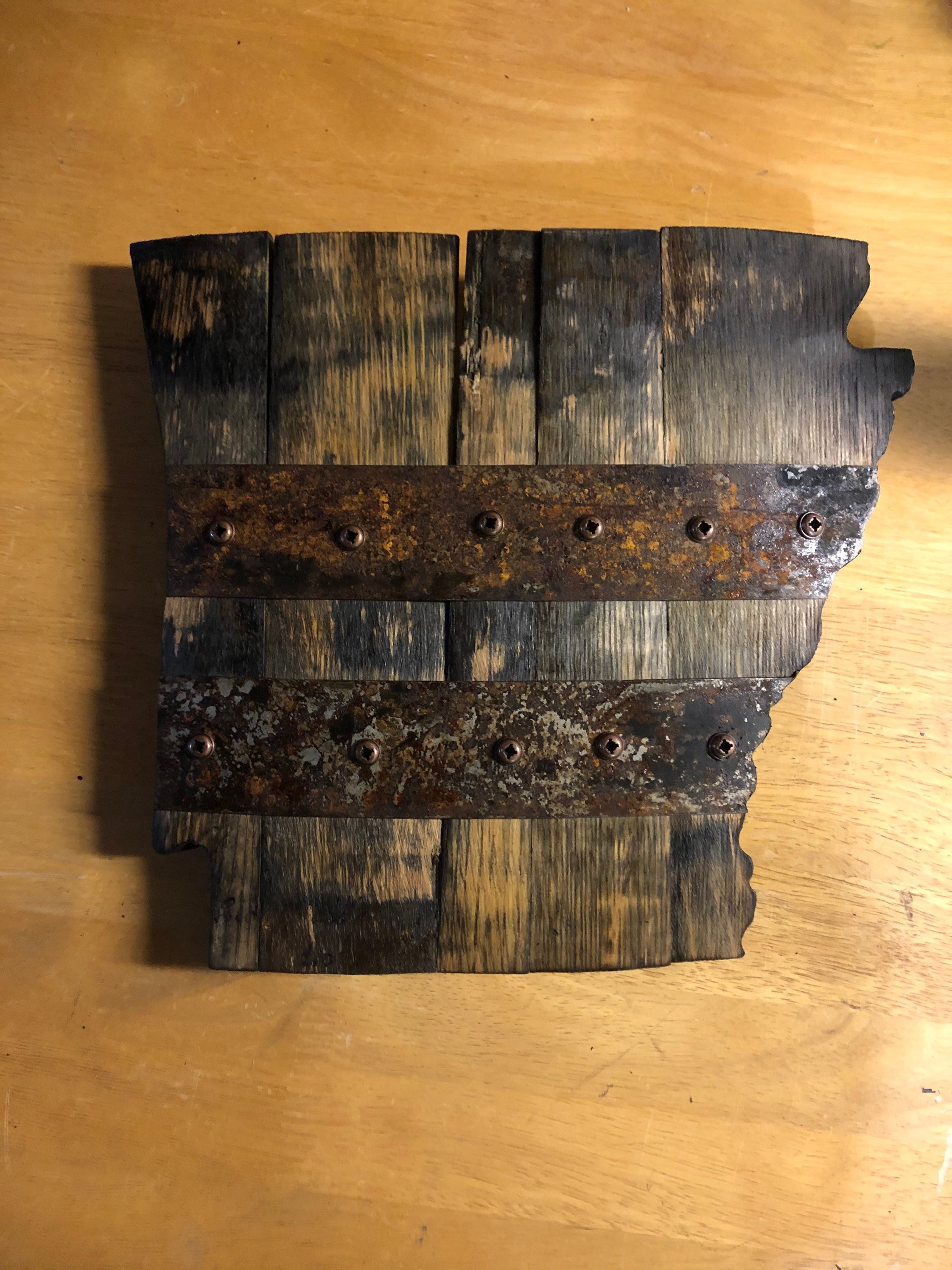 1’ Arkansas State Bourbon Barrel Wood with Rings