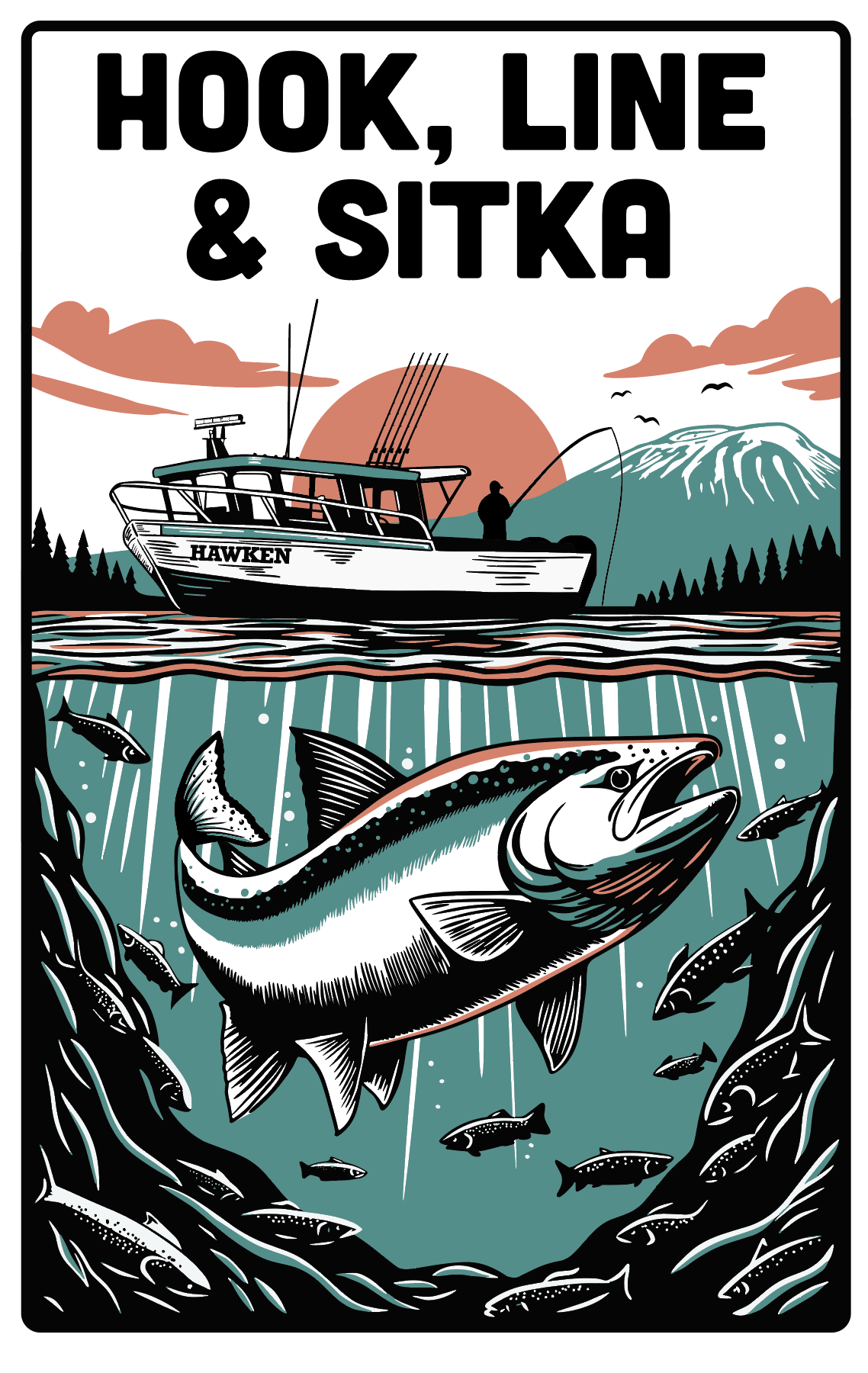 Custom Shirt Graphic for Hook Line & Sitka