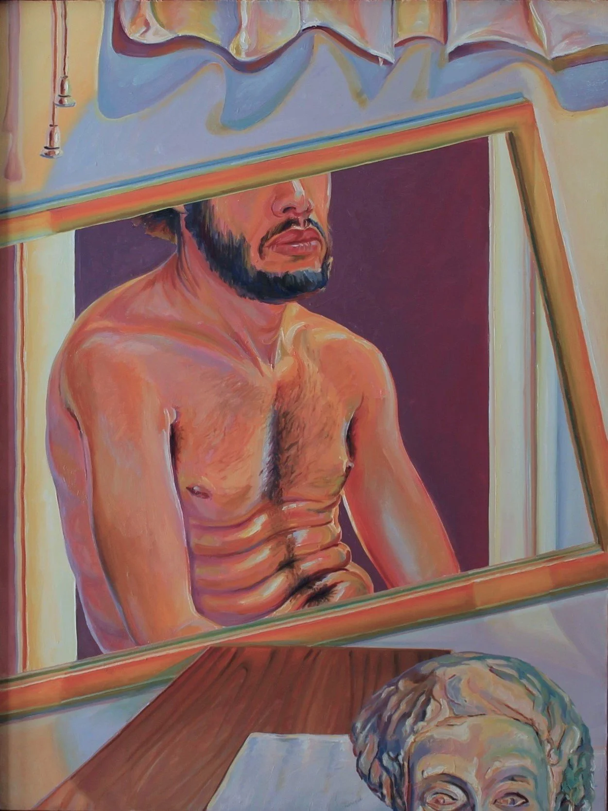 Bearded Man in Mirror and Head  (1983)