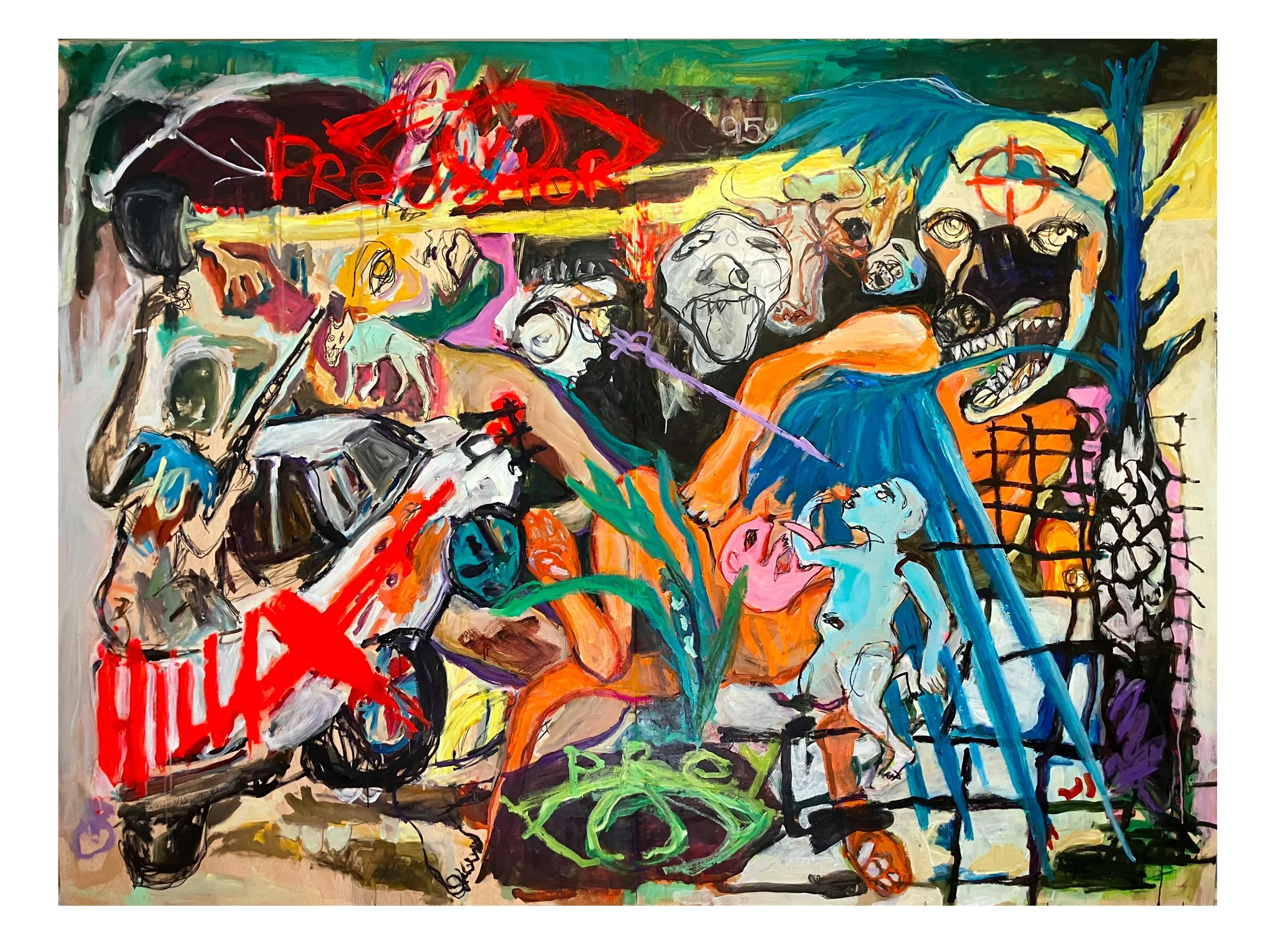Hunt For Life. Acrylic & markers on board, 6 x 8ft. 2025.jpg