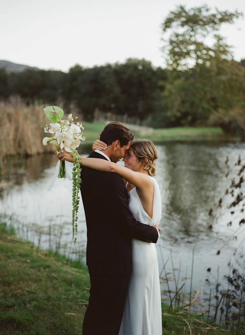 countryside wedding pond lake wedding ca