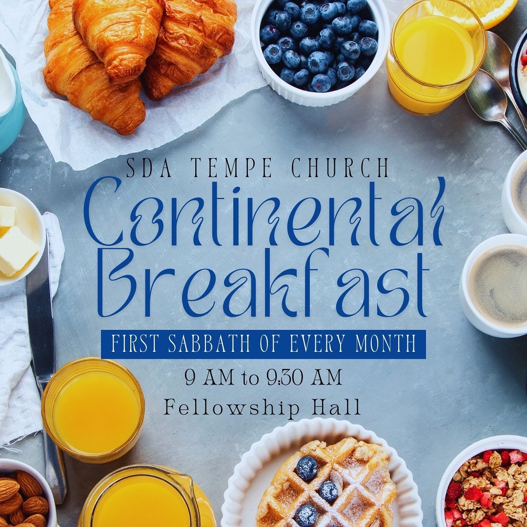 Join us every first Sabbath of each month for light breakfast✨From 9 AM to 9:30 AM in the Fellowship Hall🙏🏽 We look forward to seeing you there 🙌🏽 

As a reminder, we will continue to have our full buffet style breakfast every 3rd Sabbath. ☺️

🥯