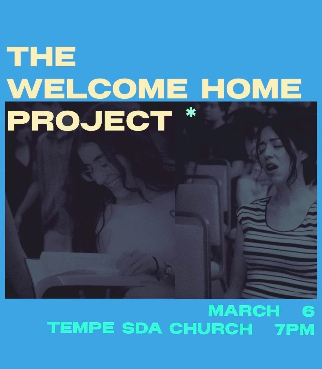 Looking for community?
Welcome Home Project is this Friday, March 6 at 7PM.
Come find your people. Come home. 🤍

#youthministrylife #youthministry #tempesdachurch #fridaynight #welcomehomeproject
