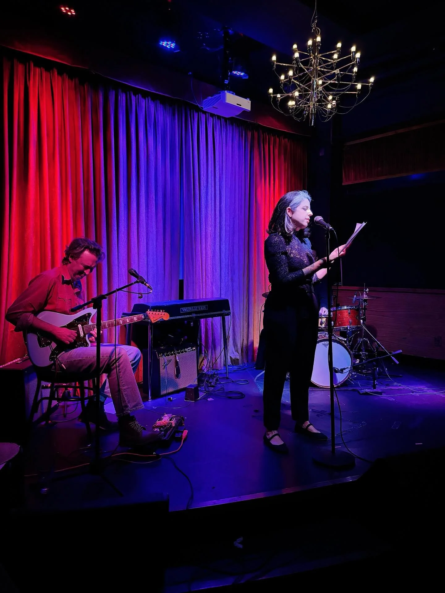 I&rsquo;ve never read with a backing band before! That was fun! 
Thank you @alexdezen from @nulla_journal and @jenniferlewiswrites from @redlightlit for including me in such a great group of writers and performers. 
The piece I read will be in the up