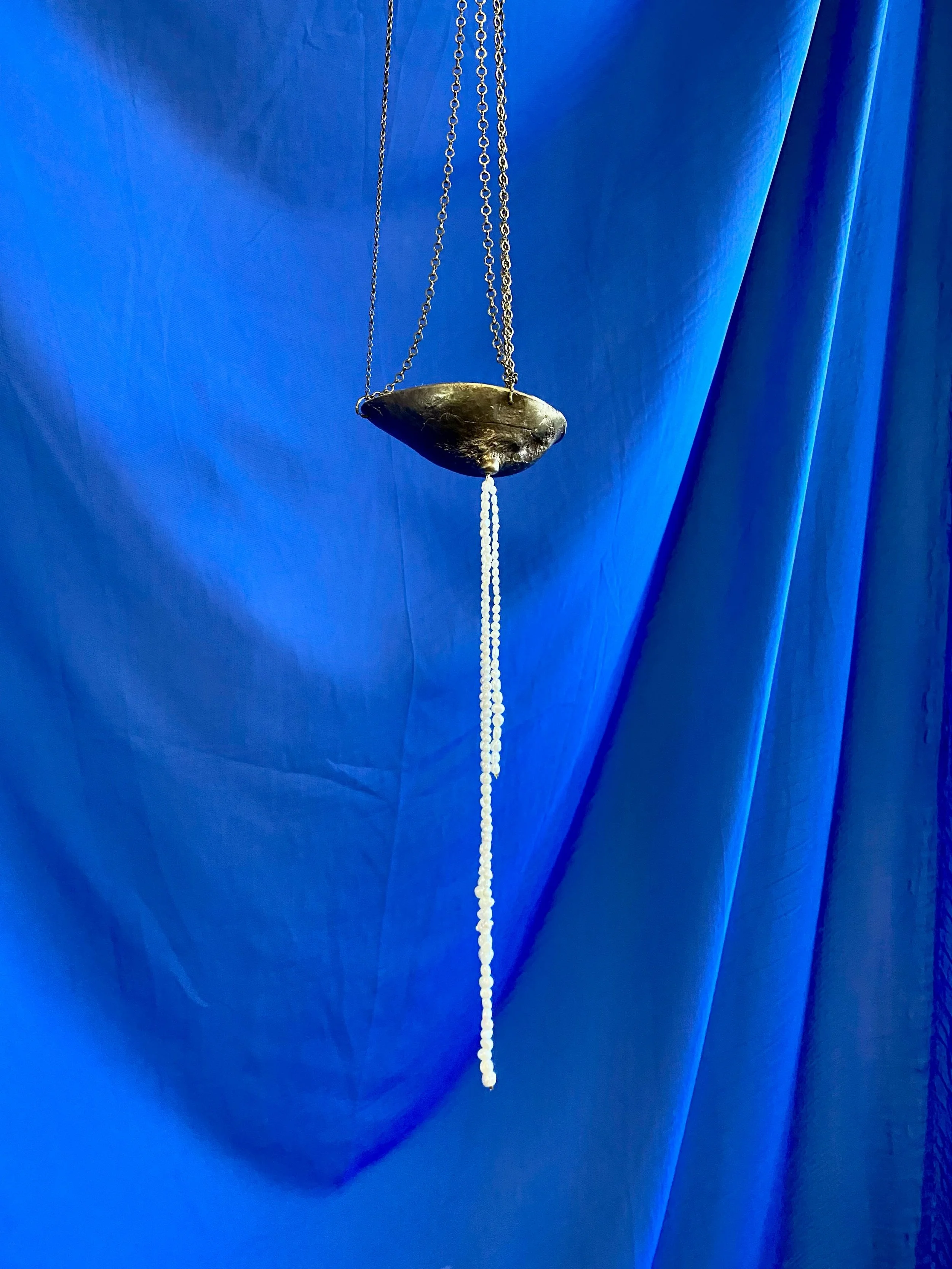 Bernard, in doubt, cried out to the virgin, &ldquo;show me you are my mother!&rdquo; and a jet of milk arced to his astonished lips. 

&ldquo;Lac ut fumus&rdquo; (milk like smoke).
Bronze incense thurible, cast from the artists breast. 
Brass chain, 