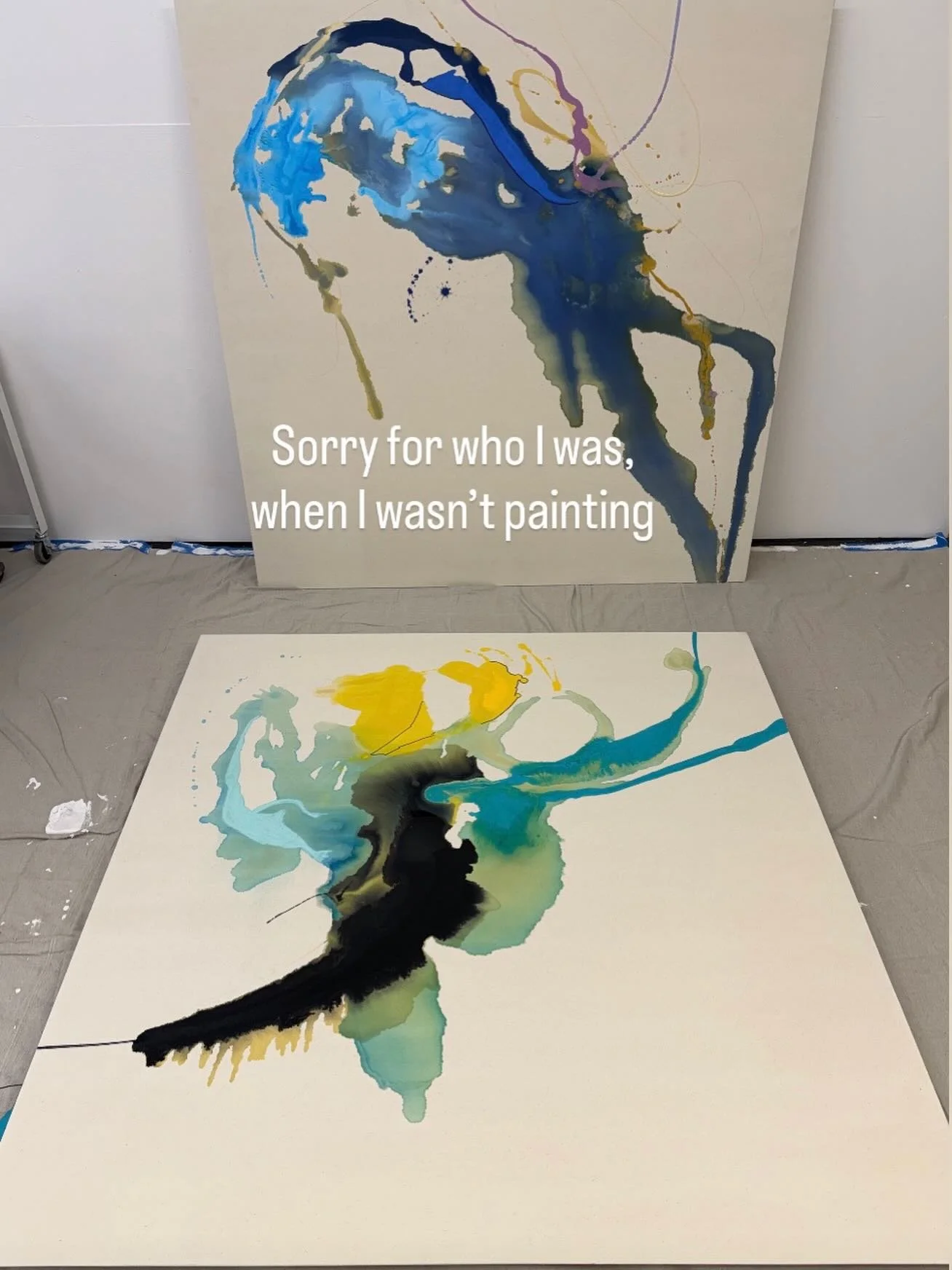 Sorry for who I was
when I wasn&rsquo;t painting. 💛

The last 3 years of Saturn in Pisces was my least productive from an external perspective but also hugely transformative on an internal level &mdash; cannot wait to put that into the paint. 🎨 🪐
