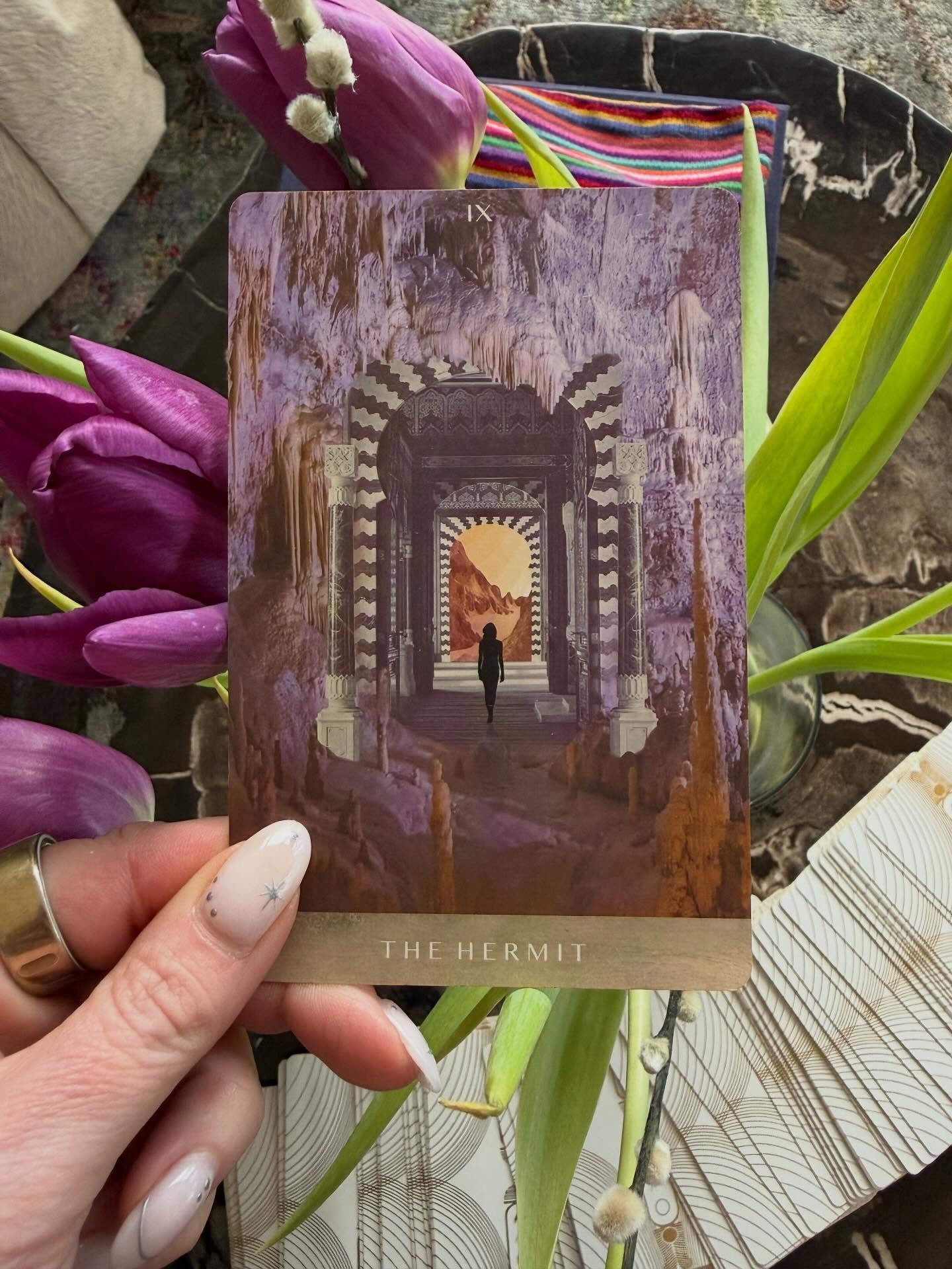 A card for the New Moon in Pisces &mdash; The Hermit.
We sit at a threshold between winter and spring. Between snow and budding daffodils. Between past versions of self and who we are emerging to.
Mercury retrograde comes to an end on Friday. In the 