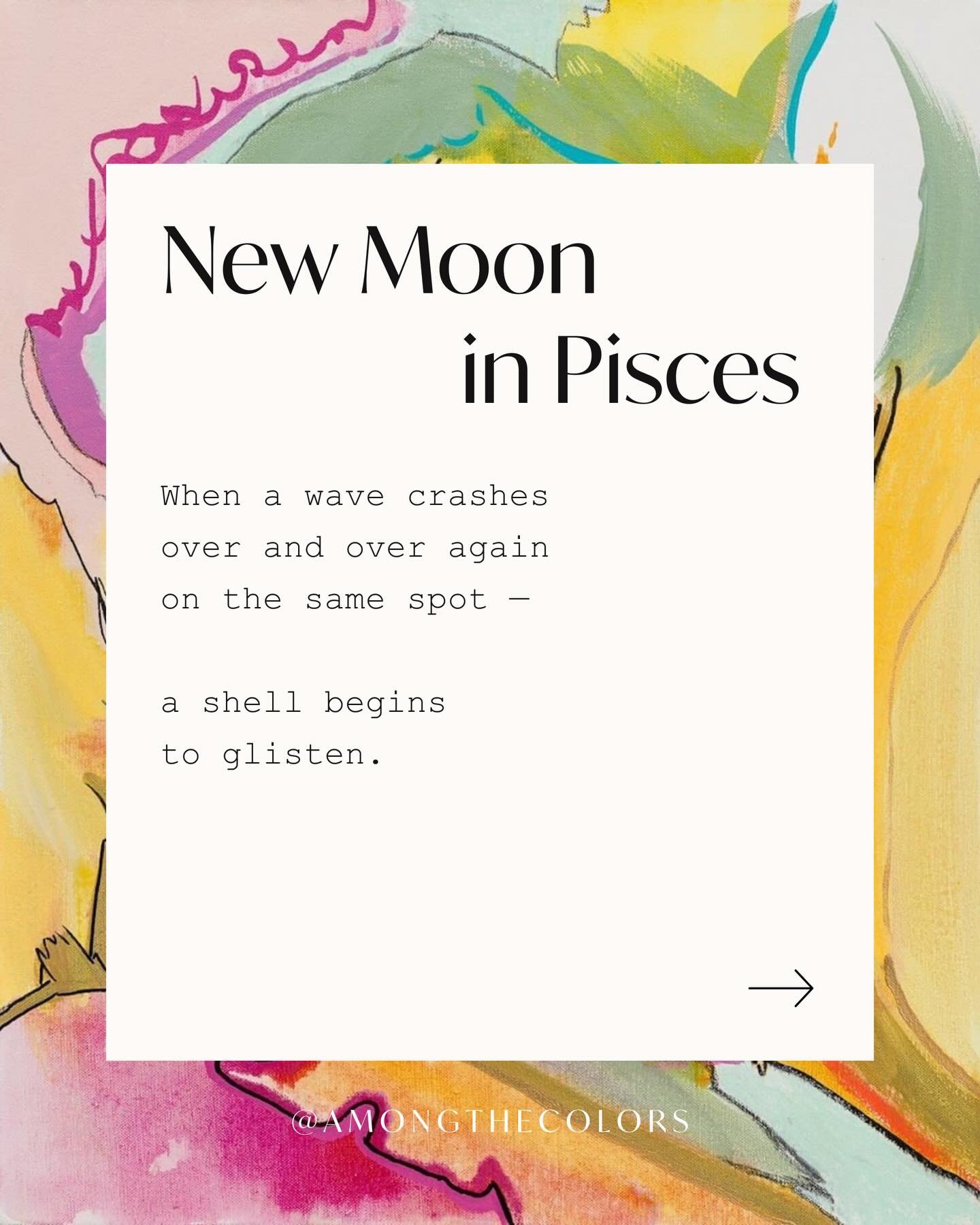 New Moon in Pisces 
(at the very last degrees.)🌑🐚✨

This one feels like a threshold. Tender and necessary.

&ldquo;In a world of chaos, care is revolutionary.&rdquo;

The full poem is in the carousel.

Astro and Tarot Bookings in bio ✨

#newmooninp