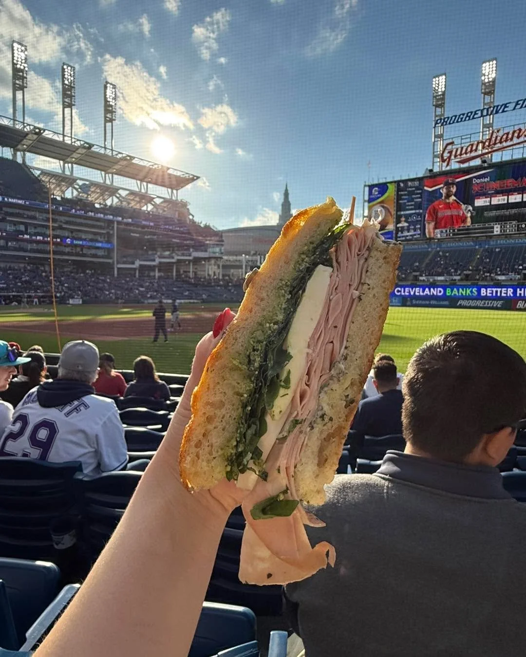 ⚾️ Take us out to the ball game 🥪 

A Patron Saint sandwich + a night at the ballpark with the @cleguardians = the perfect summer evening. Did you know you can bring your own food to the ballpark? Security might even compliment you on how good it sm