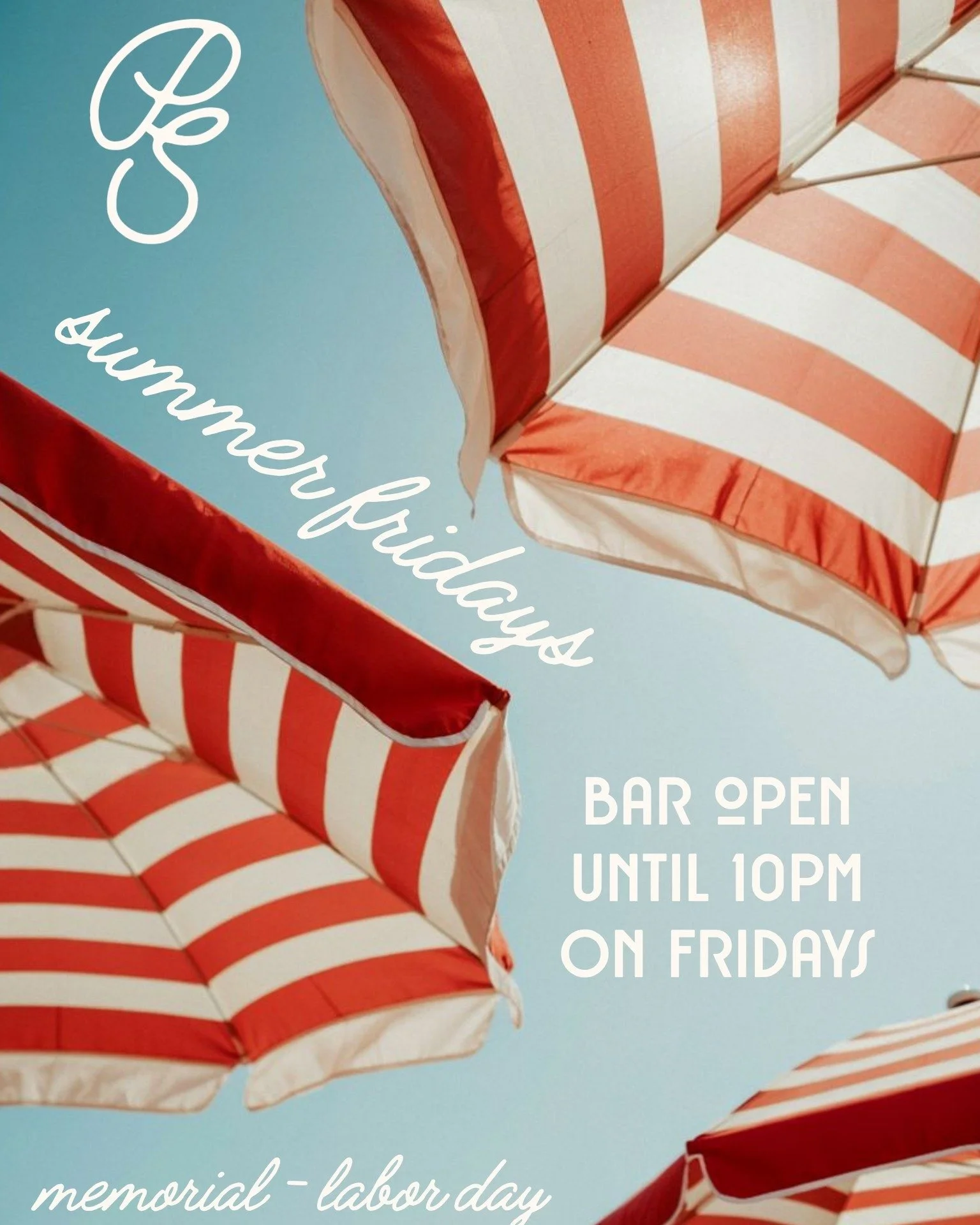 ⛵🍷 Summer Fridays are coming to Patron Saint! ☀️🍹 

Starting Friday, May 29th our bar will be open Friday nights until 10pm through Labor Day giving you more time to complete your summer spritz challenge.

Kitchen will close at 8pm, but we'll have 