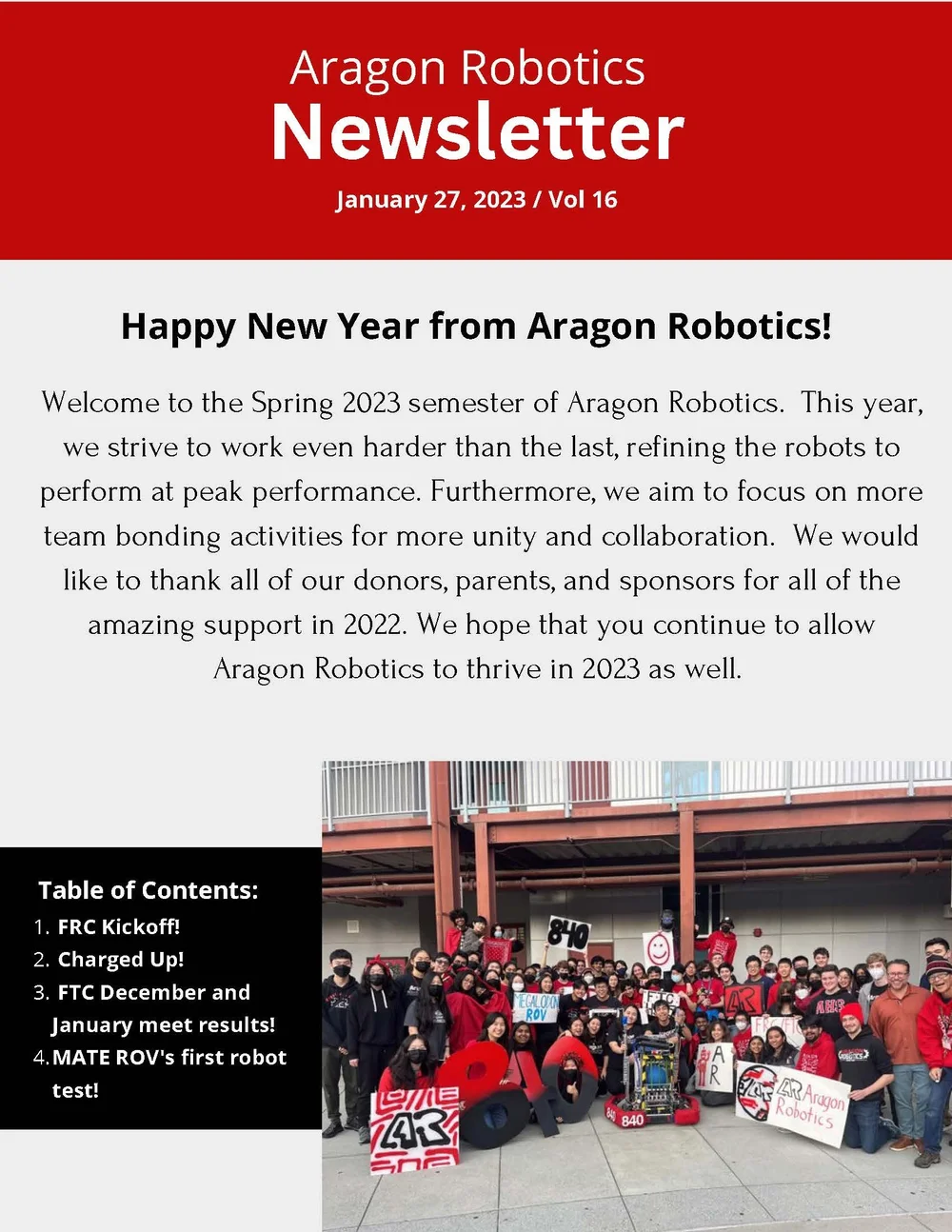 Newsletters — Aragon Robotics