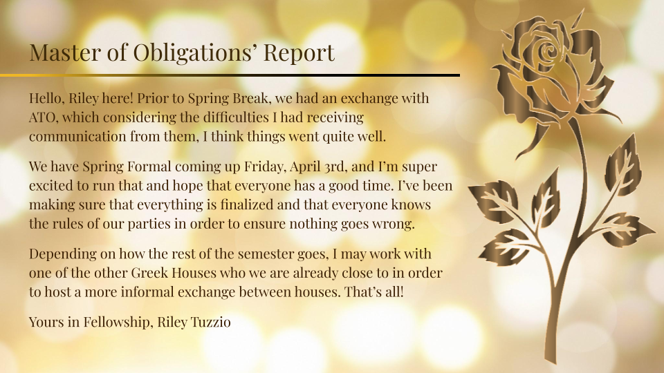 Master of Obligations