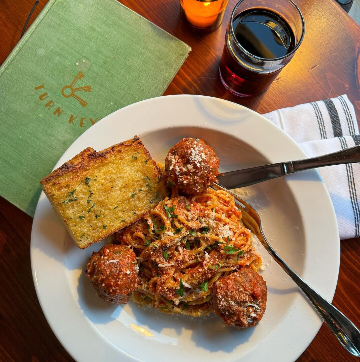 WEDNESDAYS are for SPAGHETTI and VINO!
EVERY WEDNESDAY
🍷 1/2 off bottles of wine 🍷 
SPAGHETTI DINNER 🍝 
$12 bowl of spaghetti! 
- garlic bread 
- add pork &amp; beef meatballs $3 each 🤌
#spaghettidinner #meatballs #familymeal