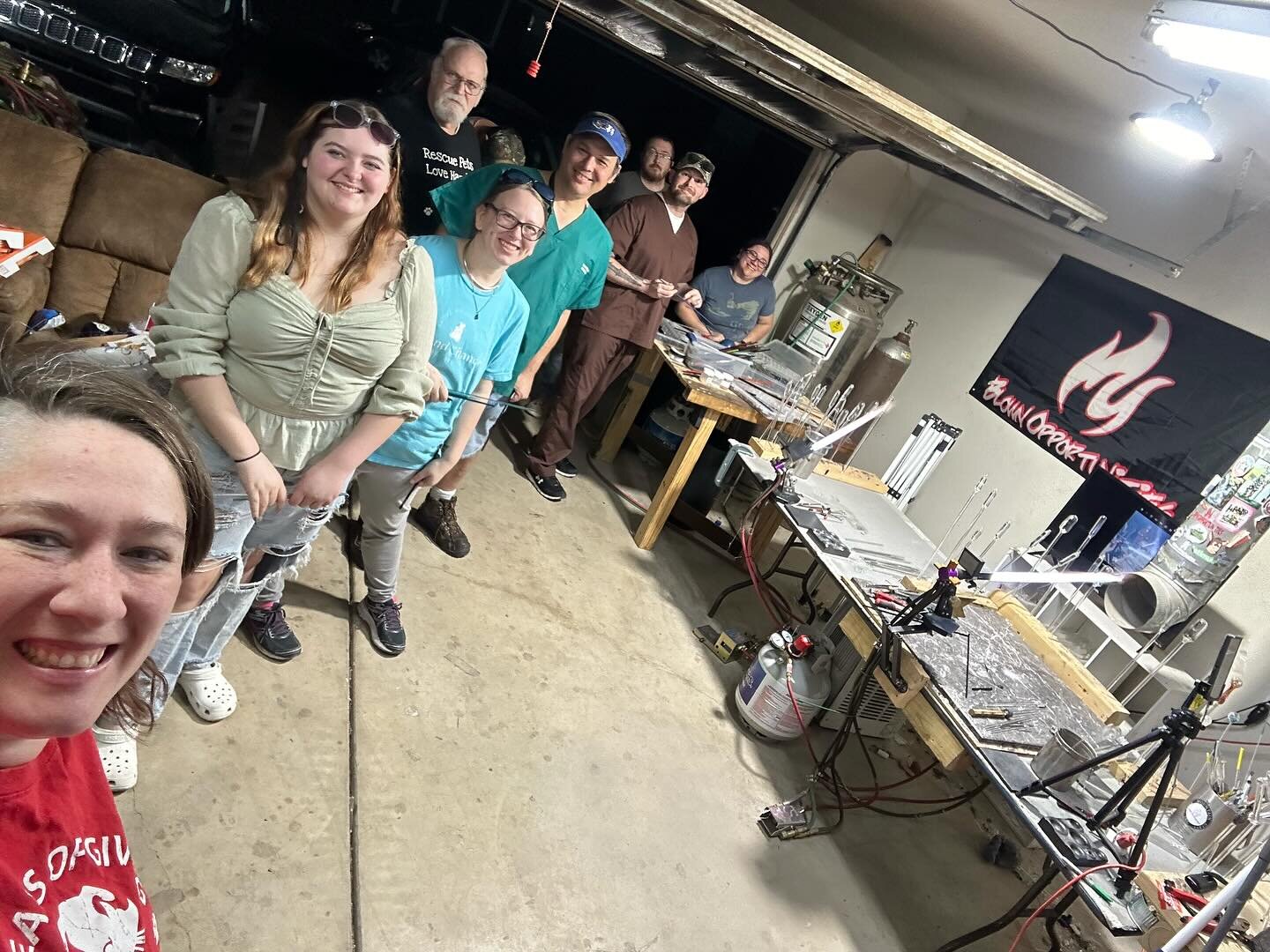 Our team is on fire thanks to Keith at Blown Opportunities 🔥🔥 This local business sponsored our monthly team building meeting with the aid of Jason from Franks Glass 🔥🔥 Our staff not only made incredibly unique memories as a team but also made be