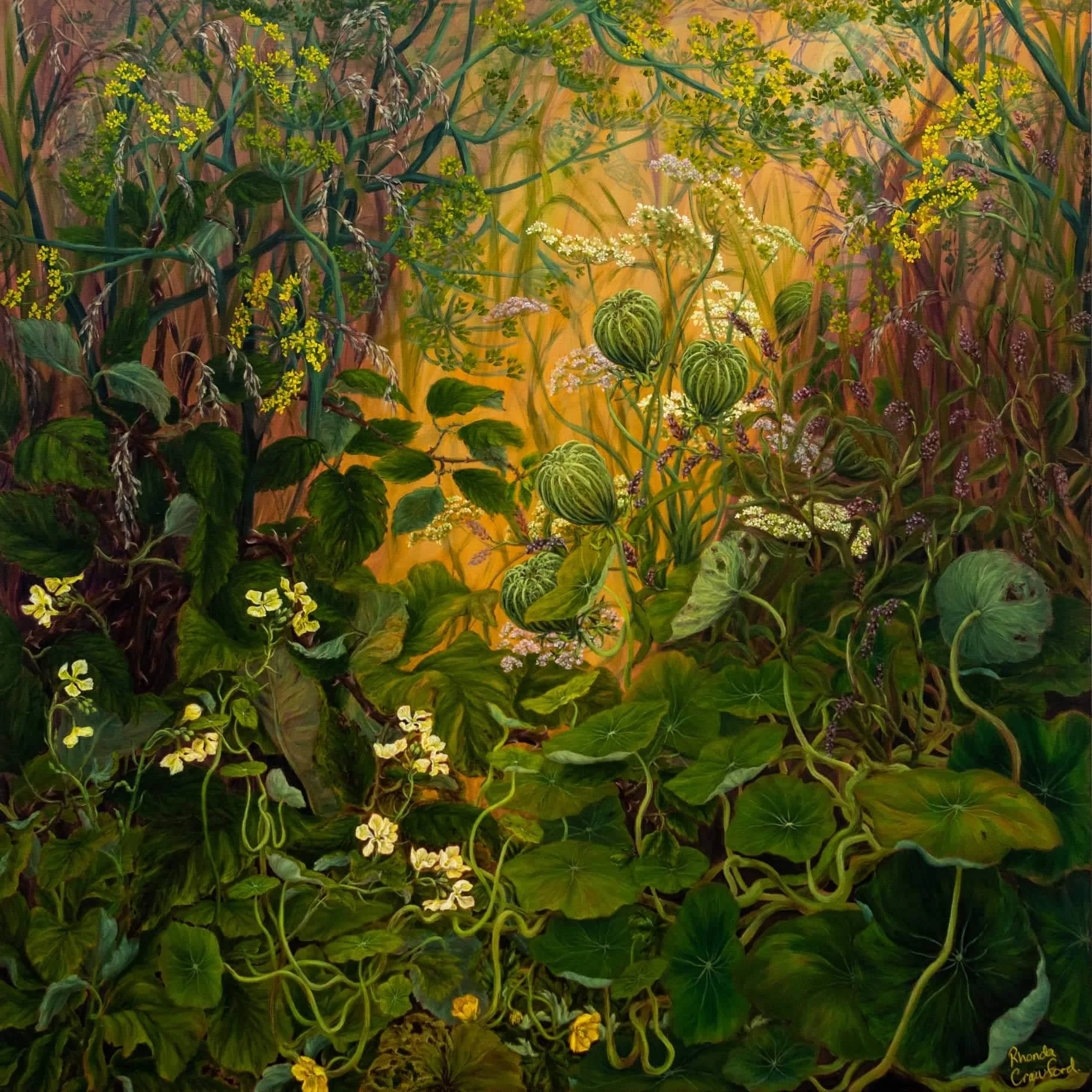 Rhonda Crawford Art - Getting Caught Amongst The Wildflowers