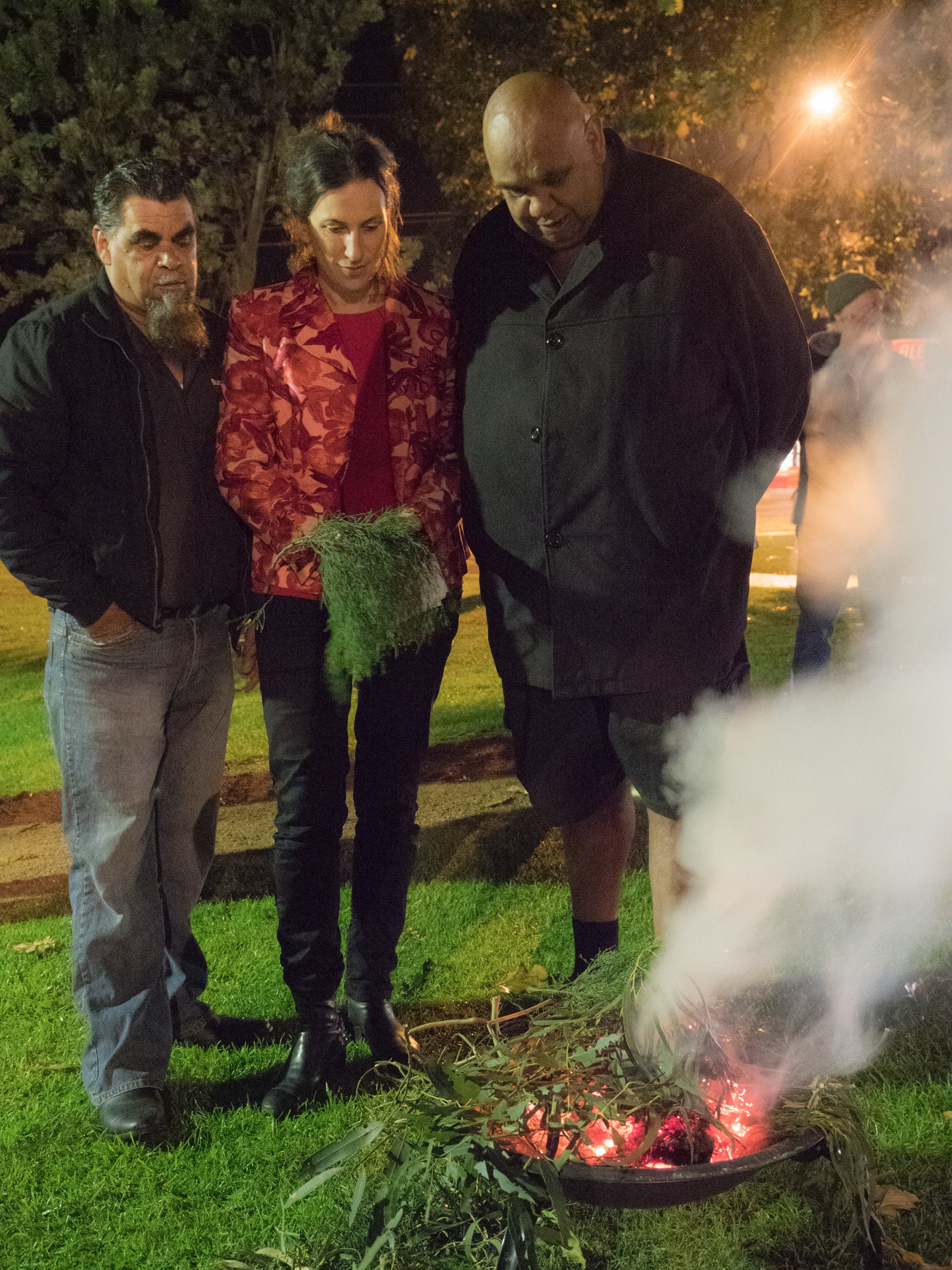 Uncle Shane Clarke, Labor MP Jordan Crugnale and Kutcha Edwards