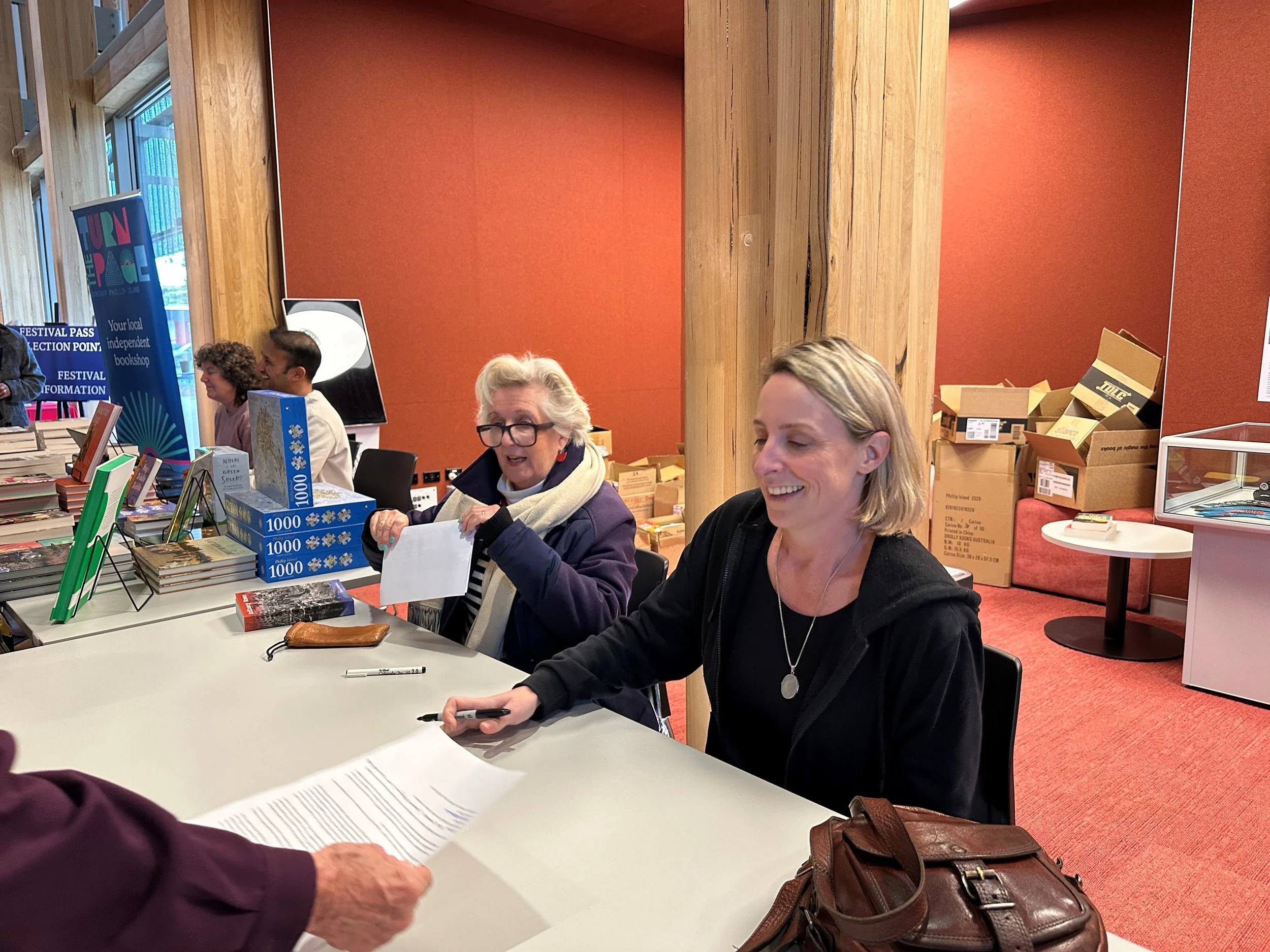 Candice Fox Jane Caro signing.jpg