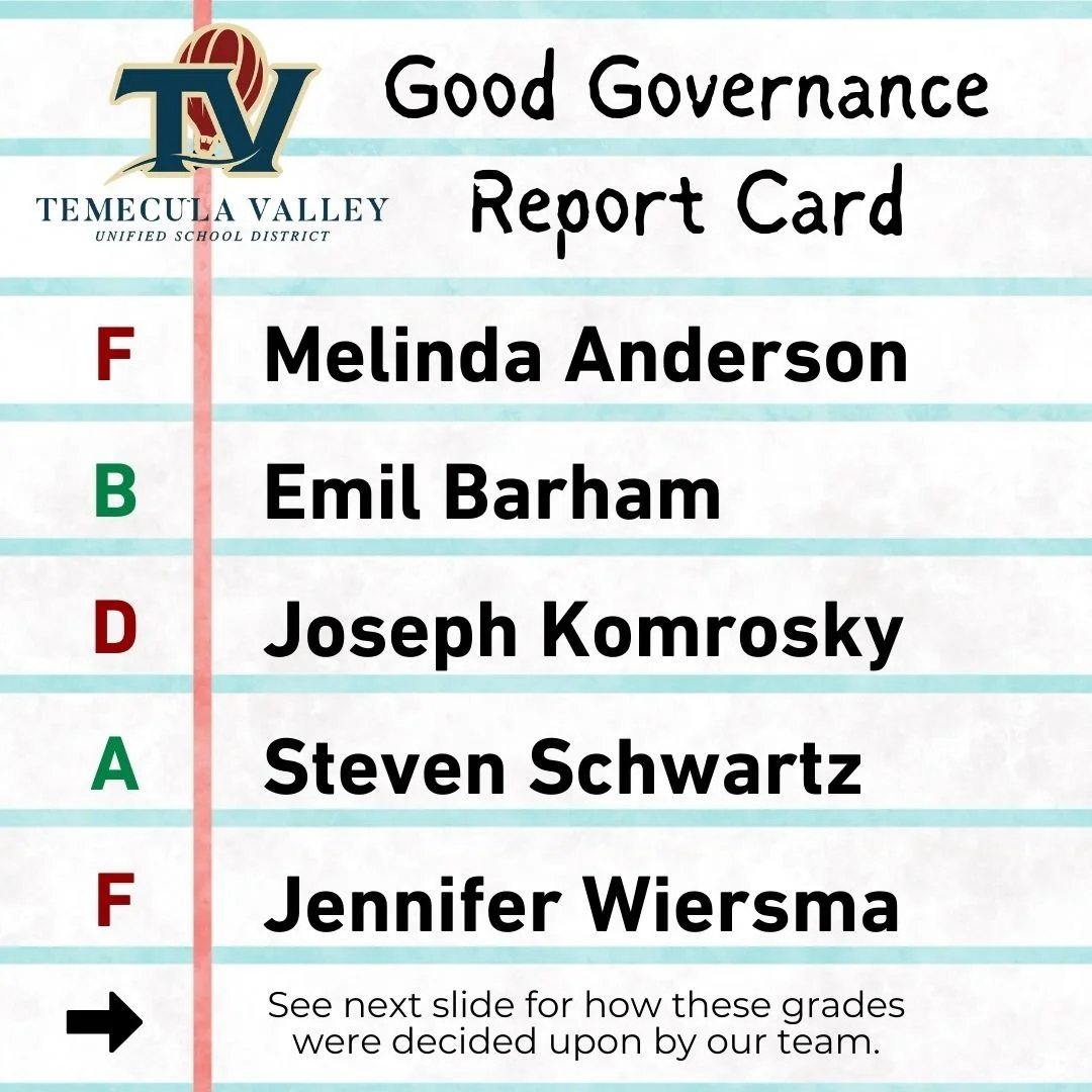 TVUSD Trustee November/December Report Card: Persistent Dysfunction, Escalating Consequences