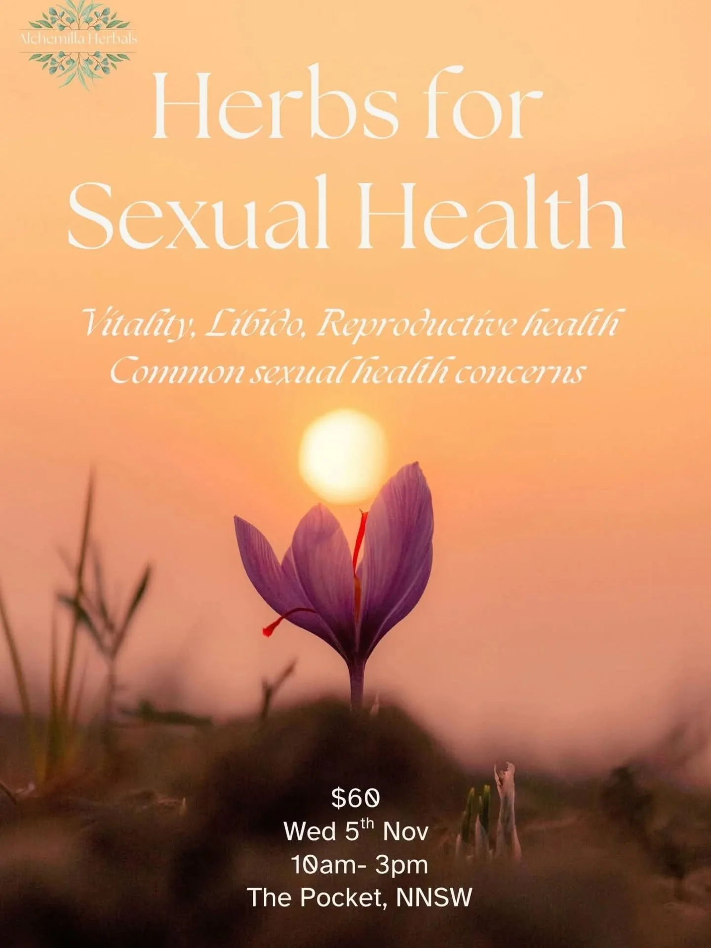 Join me for a five-hour immersion into herbal allies for libido, fertility, healing, vitality, and creative life force. We will explore many aspects of reproductive health- mentally, emotionally and physically. We will explore common health issues an