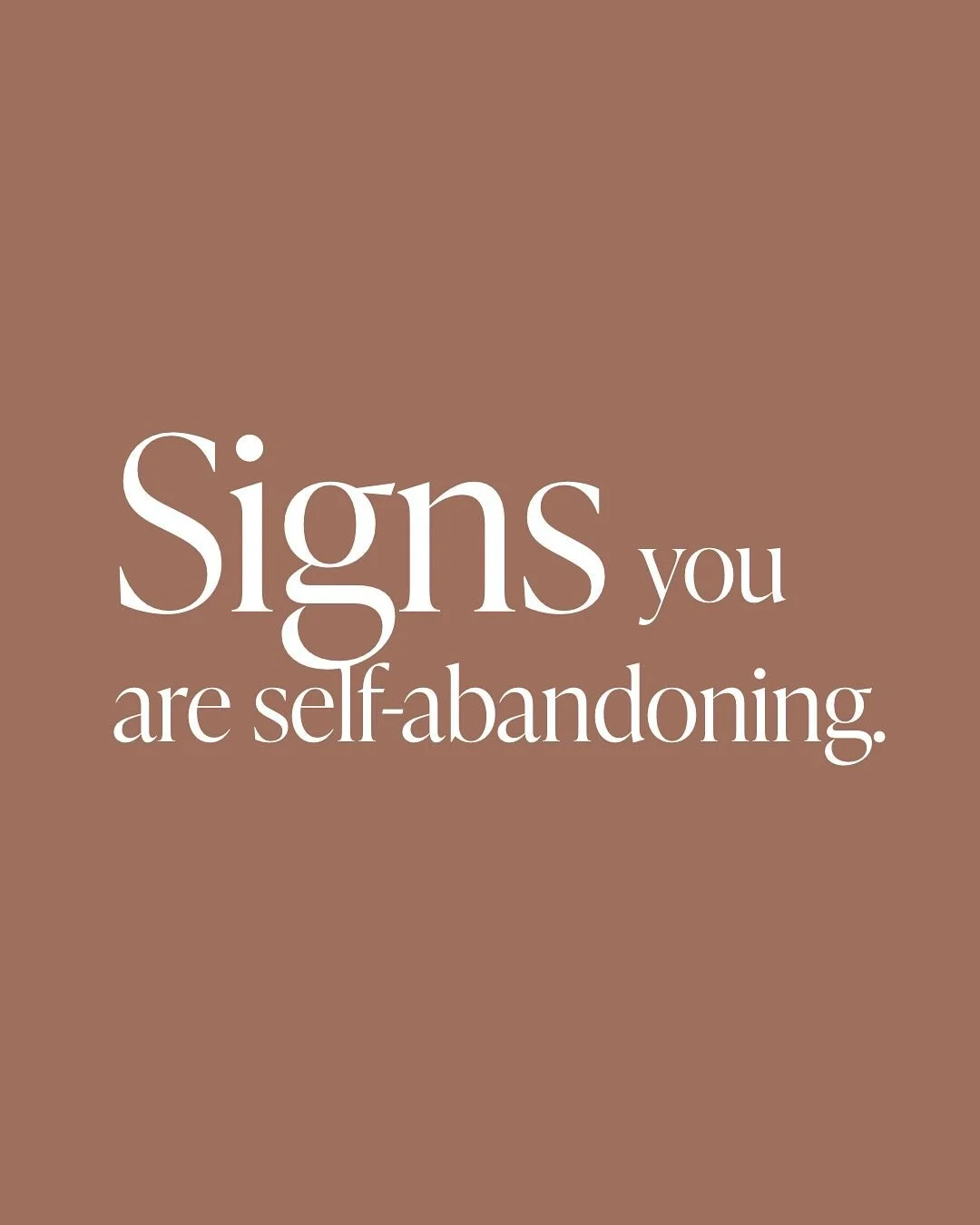 Self-abandonment is a survival response to the fear of being abandoned by others, and when continuously done over time, it creates a disconnection from self. It chips away at the way we value ourselves. When we mould, people please, and put everyone 