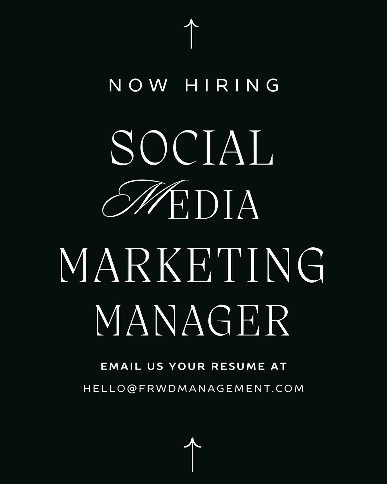 🖤We are hiring 🖤
Send us your resume to- Hello@Frwdmanagement.com
