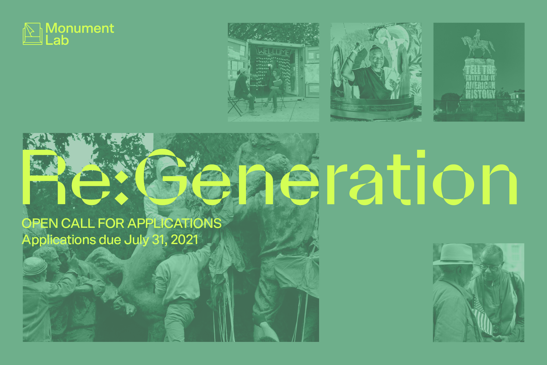 National juror for Monument Lab's Re:Generation public art & history grantmaking initiative, funded by the Mellon Foundation’s Monuments Project.  