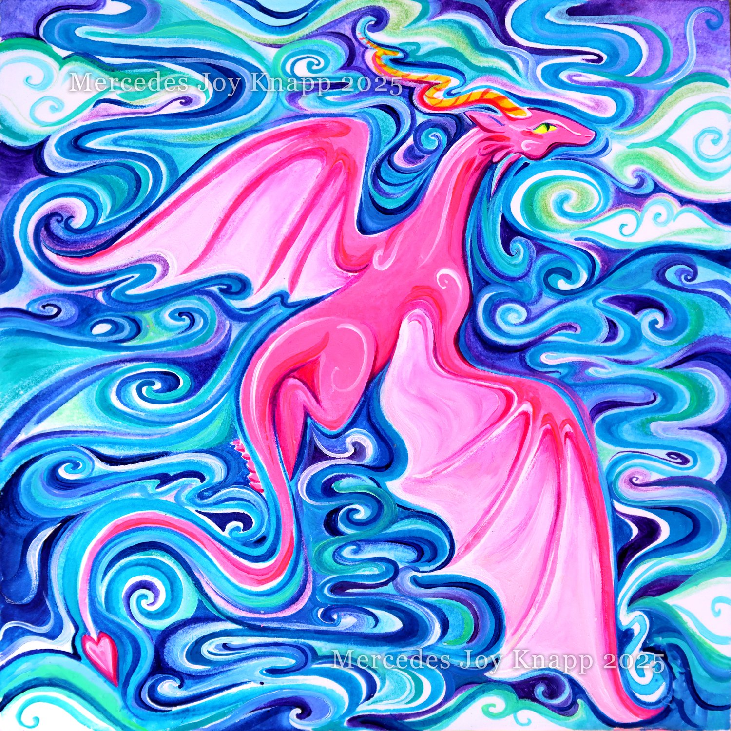 Flight of Fancy // mixed media on 8x8 inch watercolor paper 2025