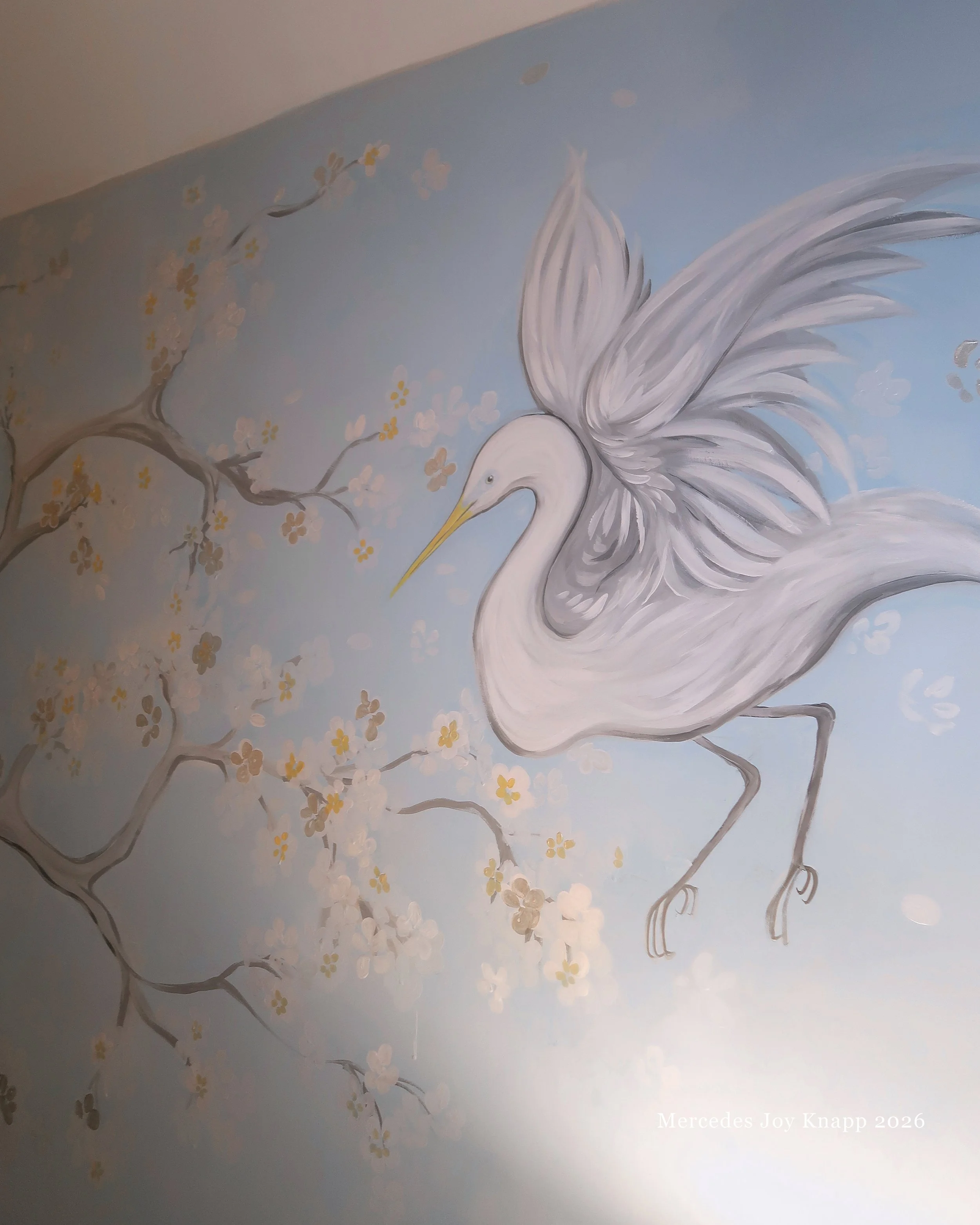 Chinoiserie Cherry Tree and Egret 2026