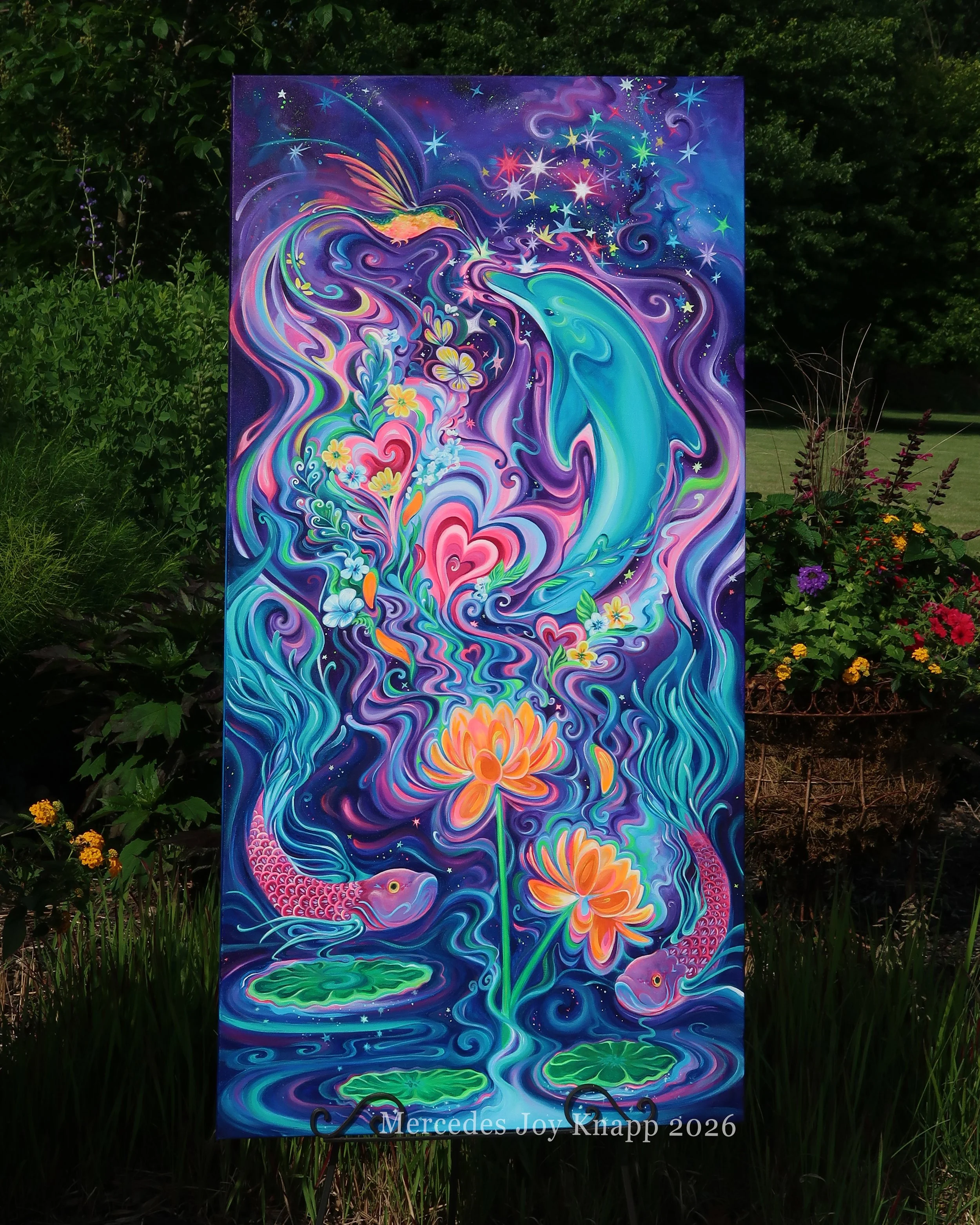 Cosmic Meeting // acrylic on 24"x48" canvas