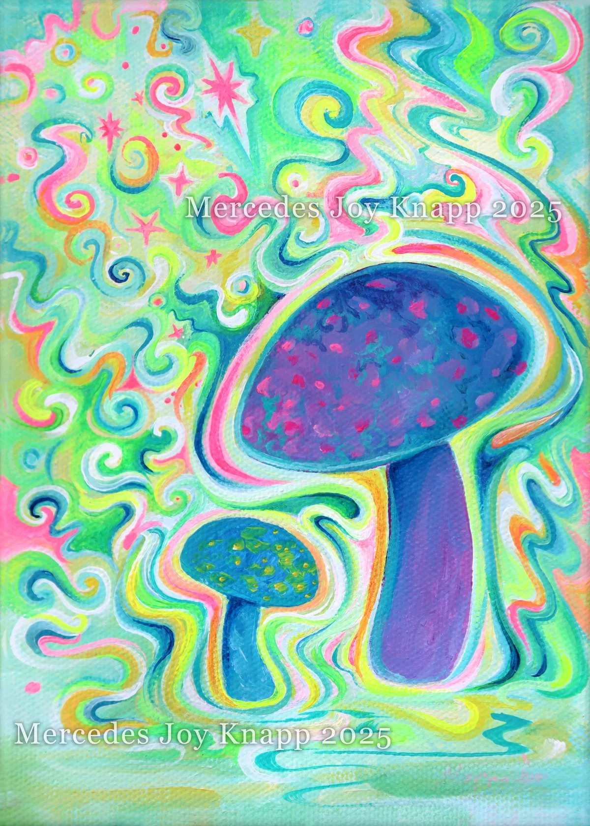 Vibin' // acrylic on 5x7x1.5 inch canvas 2025