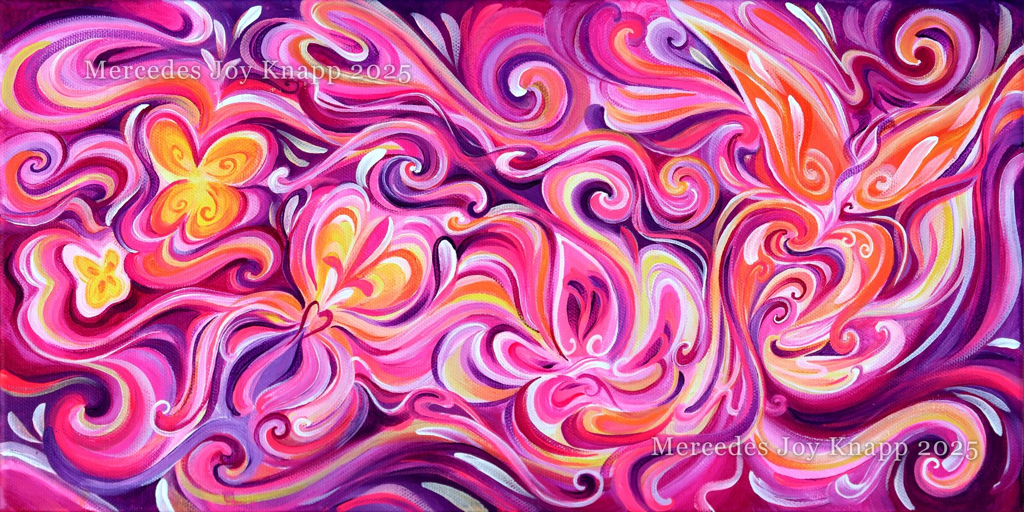 Fall's Flight // acrylic on 16x8x1.5 inch canvas 2025