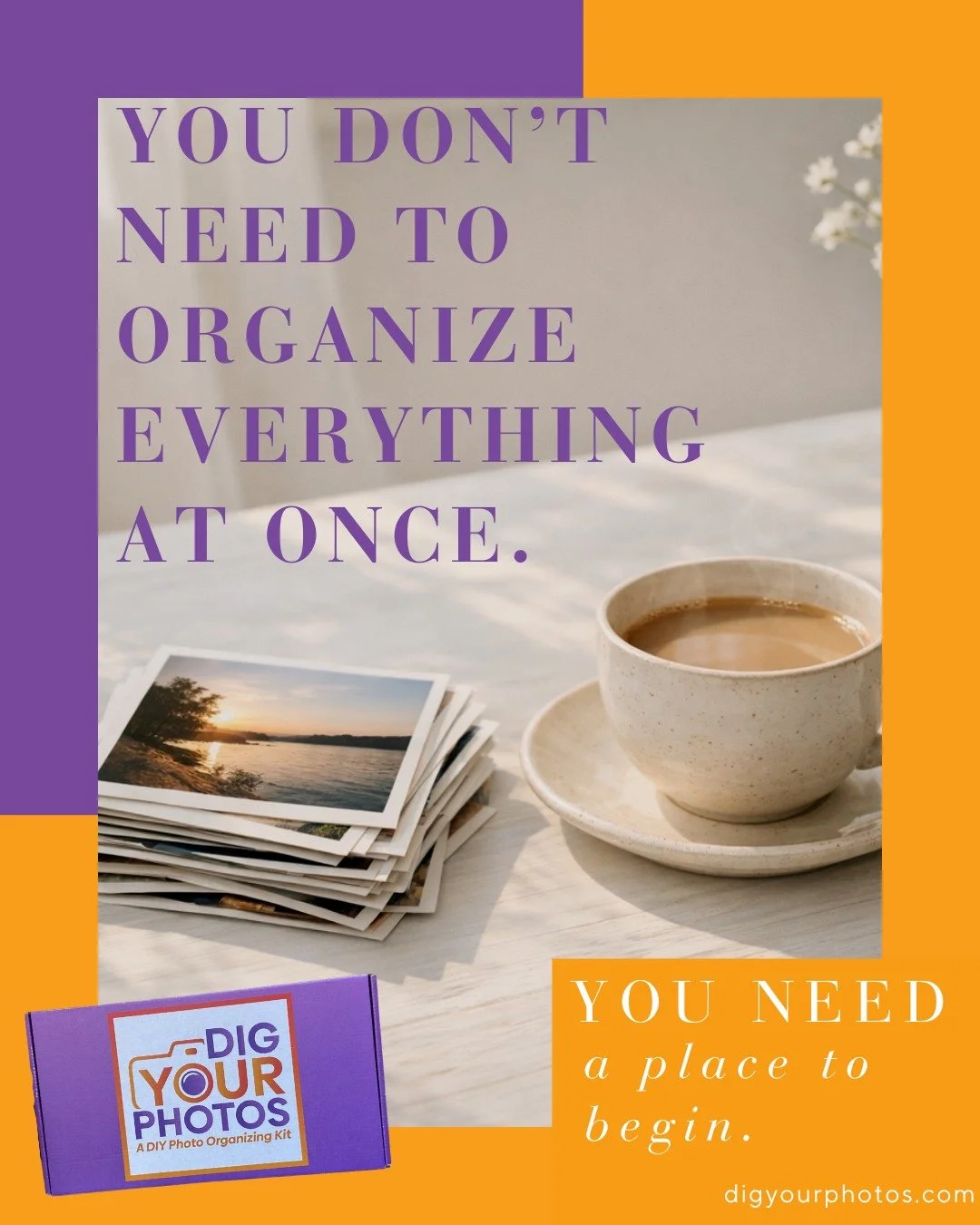 You don&rsquo;t need to organize everything.

You need a starting point.

🌷 Spring Reset - March 14

This season isn&rsquo;t about finishing decades of memories.

It&rsquo;s about beginning.

Start with one small stack.
That&rsquo;s enough.

DIG YOU