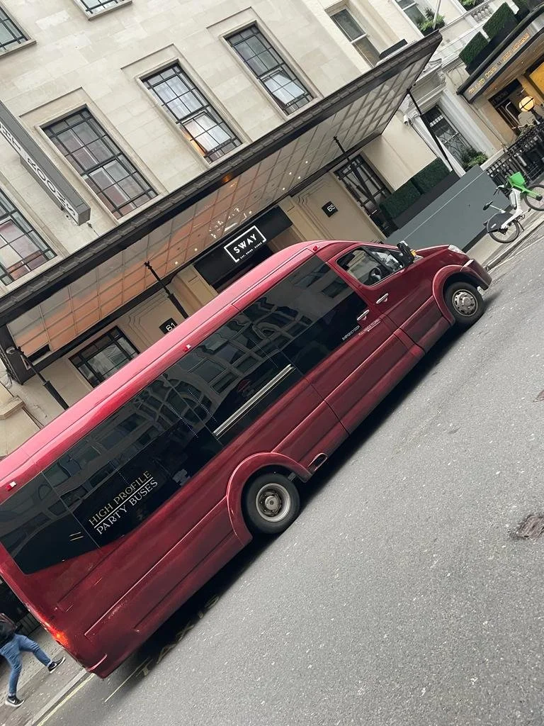 Cherry Red Glitter High Profile Party Bus